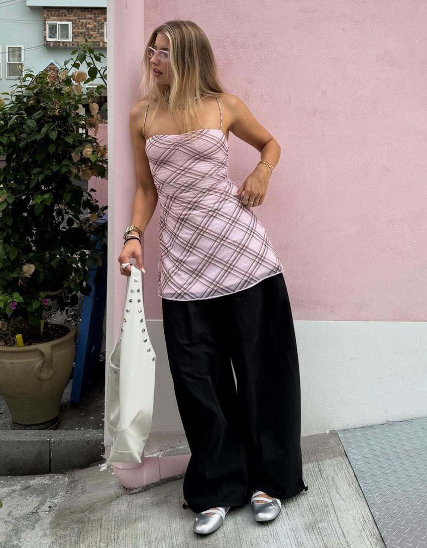 Vestido tirantes print-Rosa