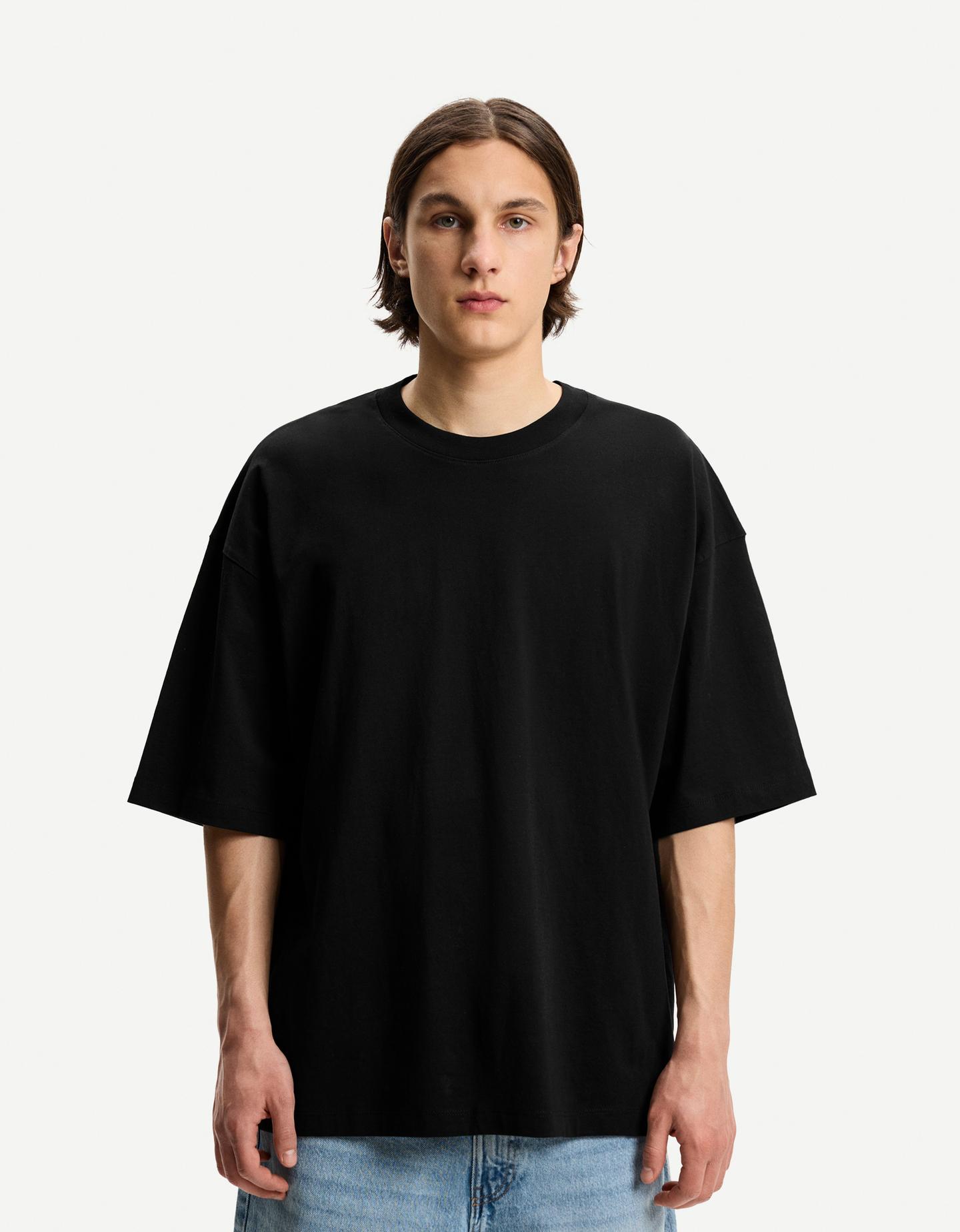 Bershka Maglietta A Maniche Corte Oversize Uomo Xs Nero