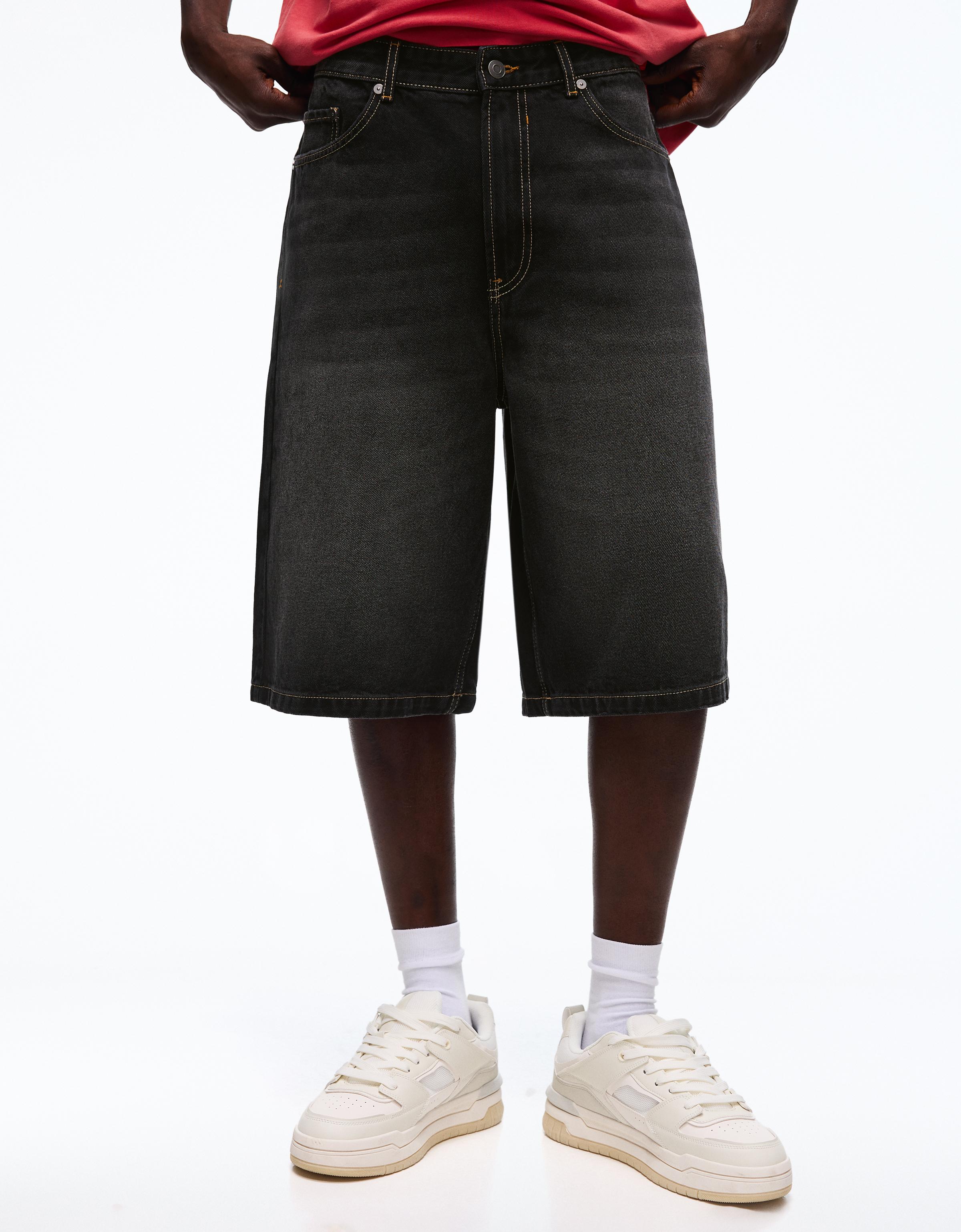 Baggy fit denim bermuda - Görsel 145