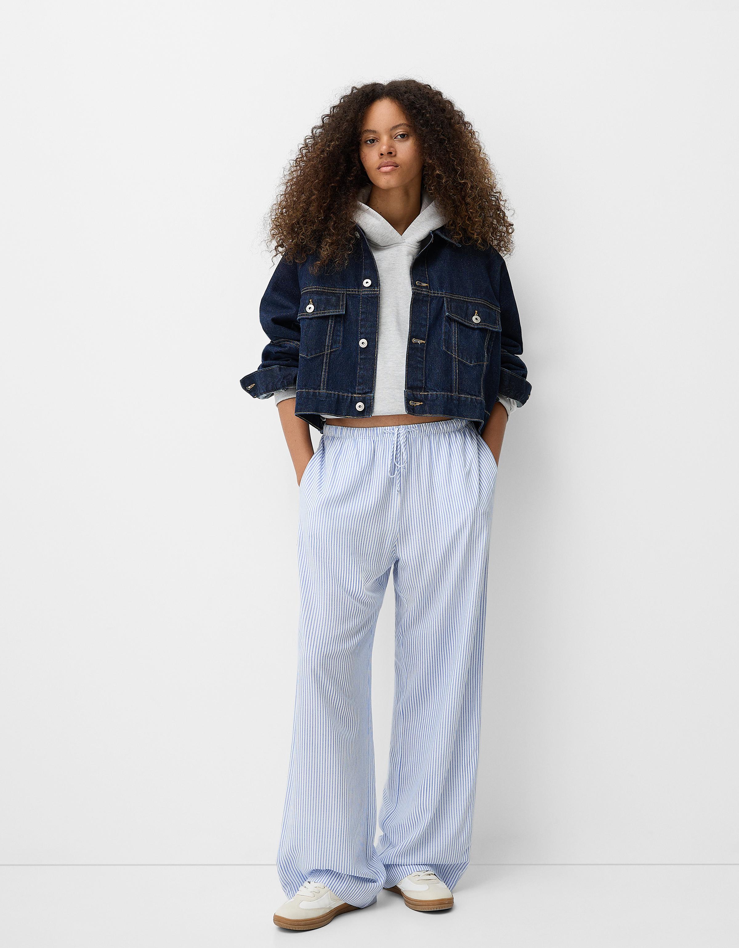 Bershka striped trousers online