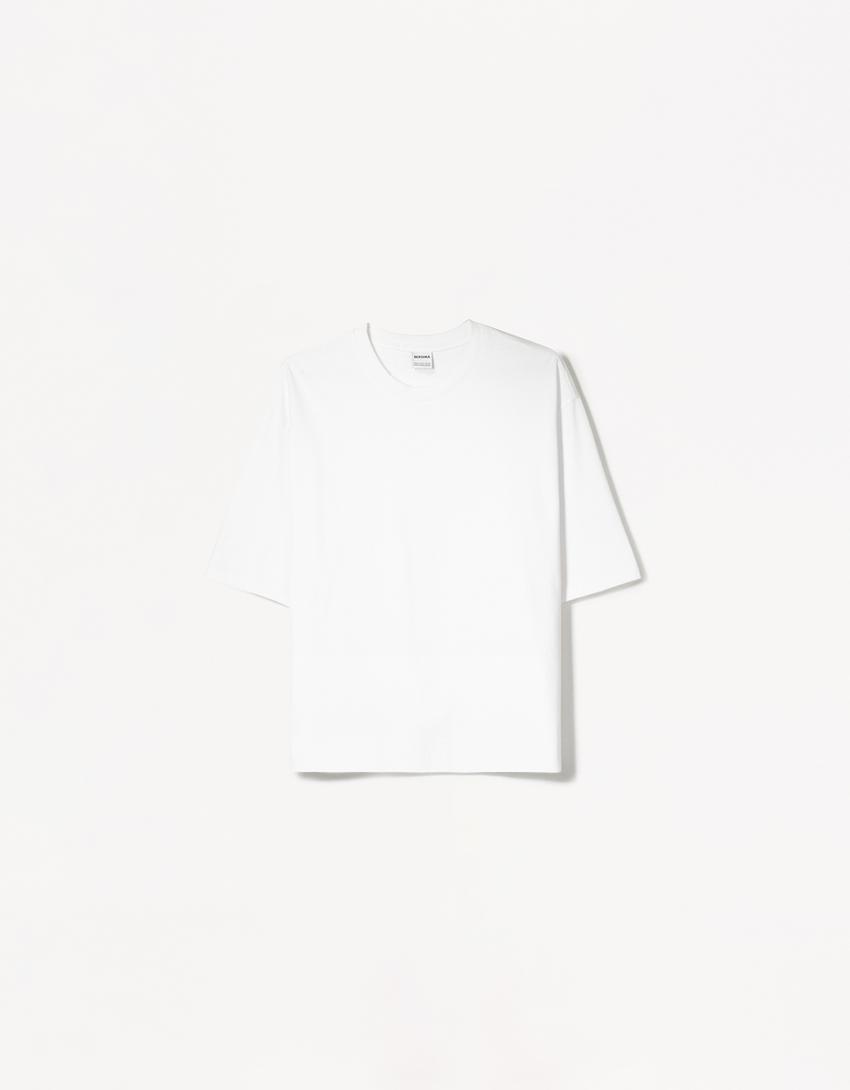 T-shirt cropped à manches courtes-Blanc-4