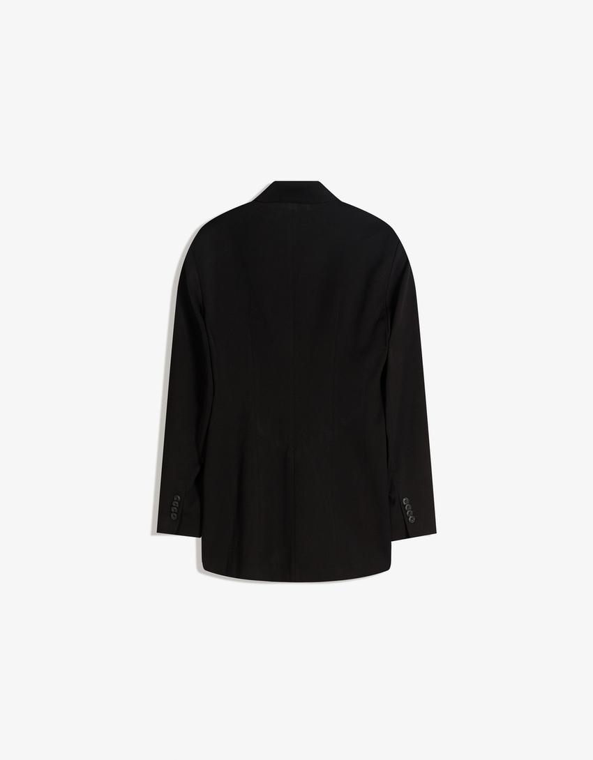 Blazer bouton latéral-Noir