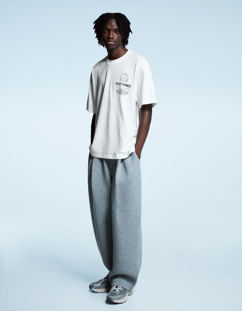 Short sleeve print T-shirt-Off white