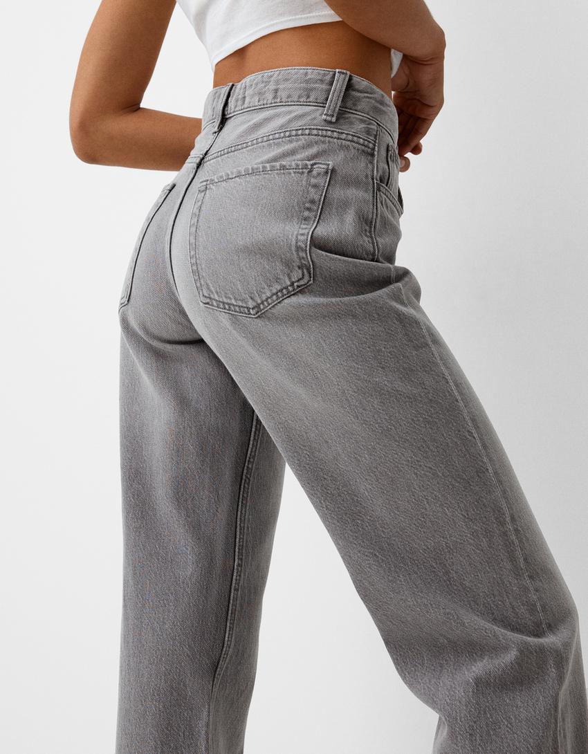 Wide-leg ’90s jeans-Dark grey-5