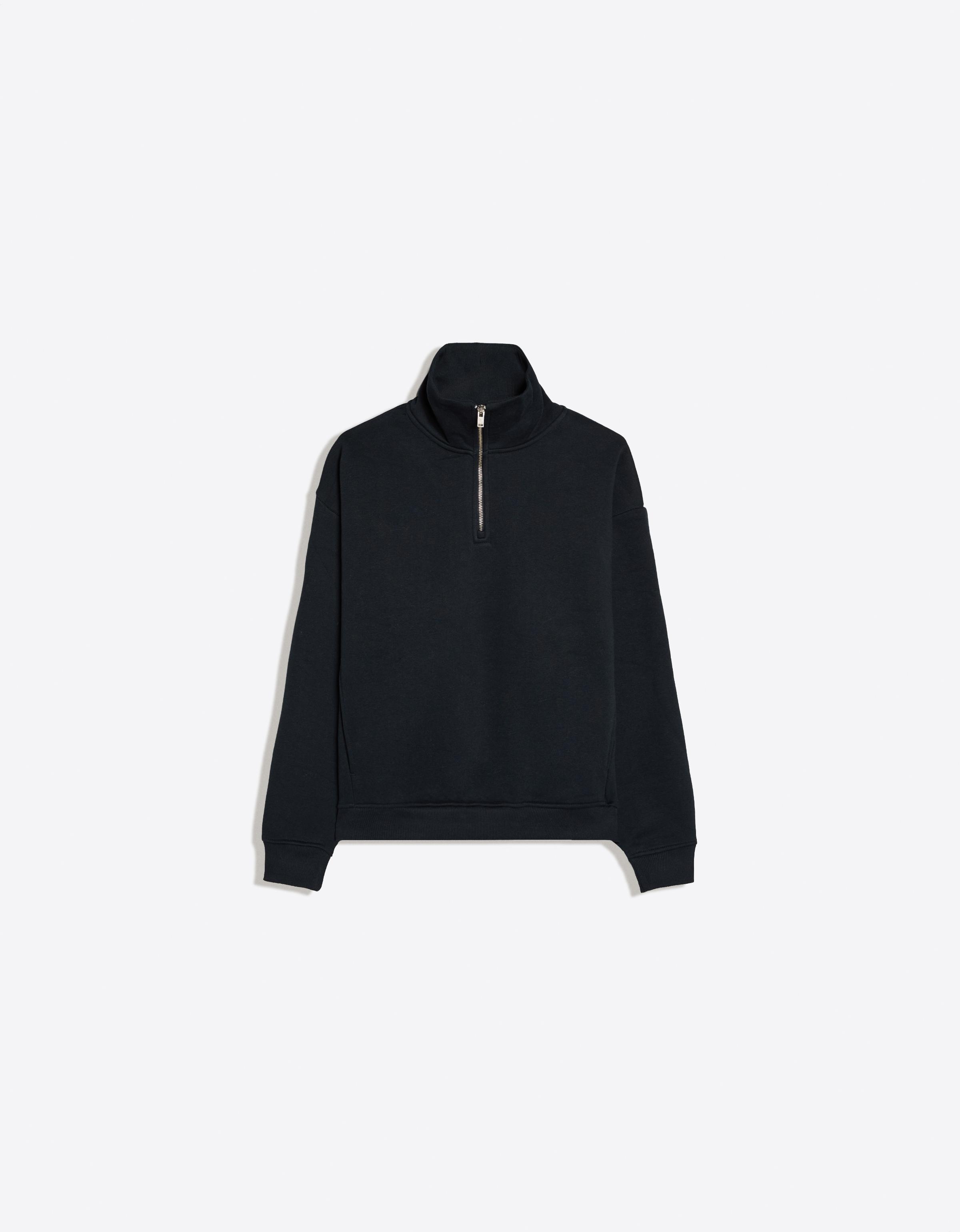 High neck zip-up sweatshirt — Navy