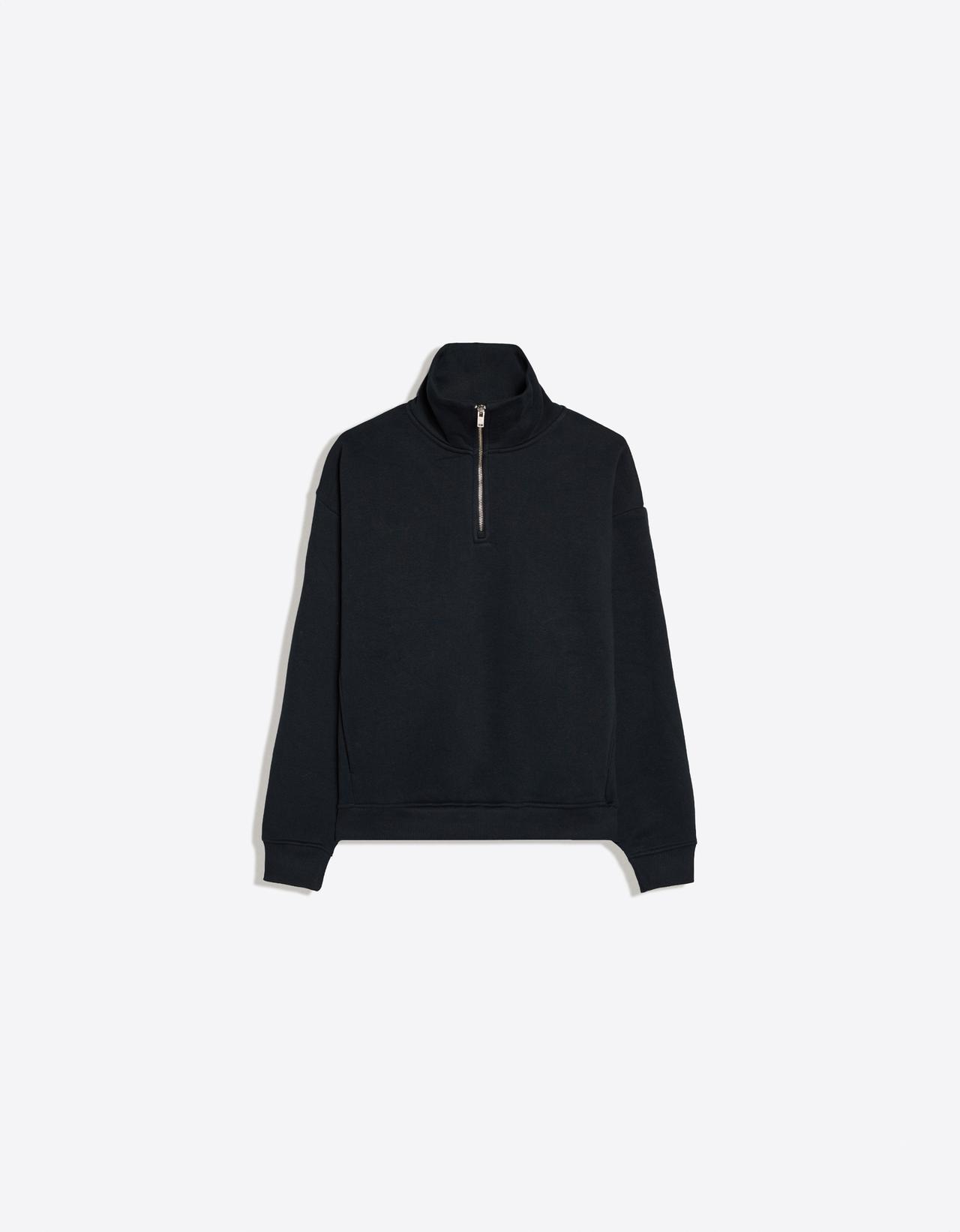 High neck zip-up sweatshirt — Navy