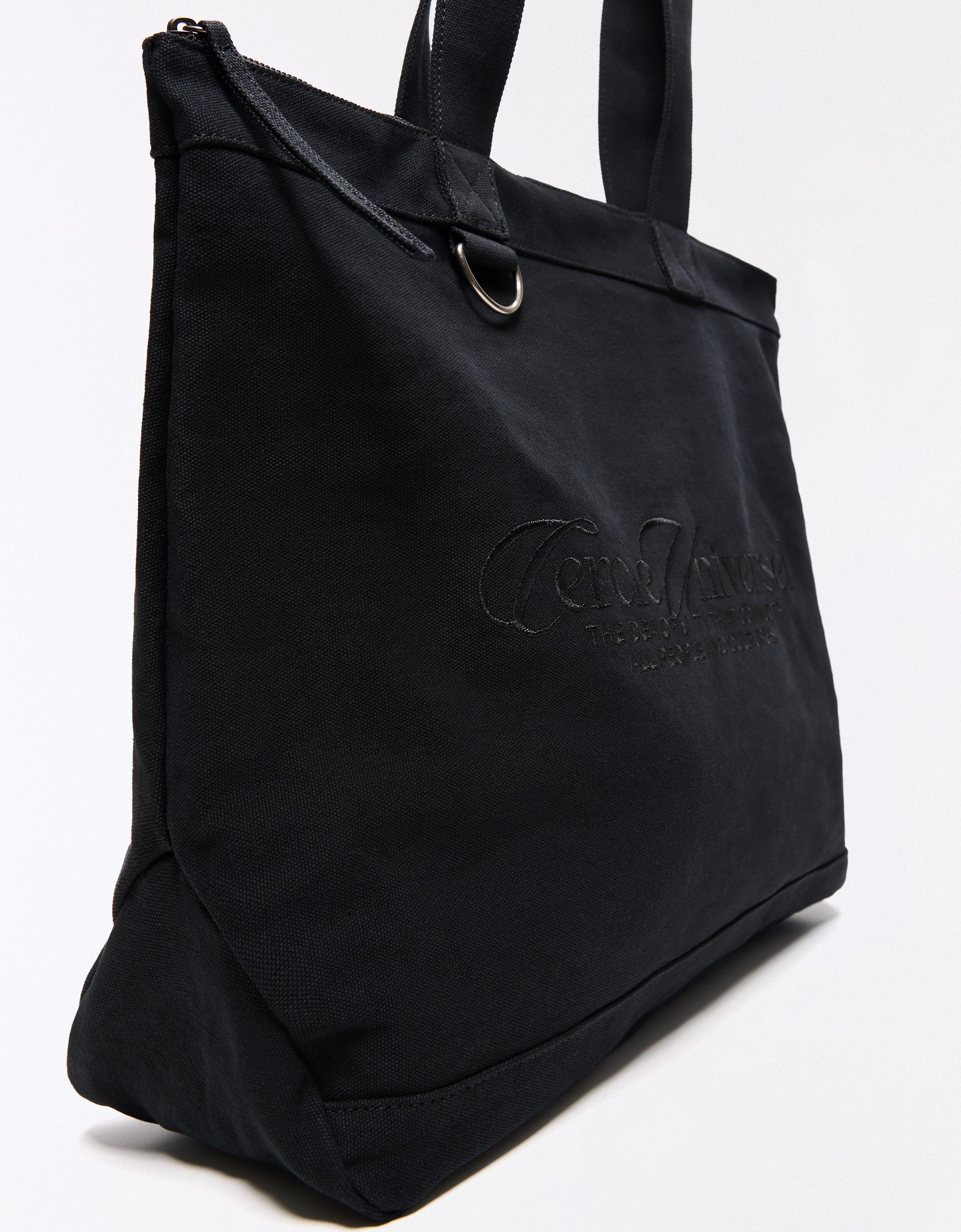 Embroidered tote bag — Black