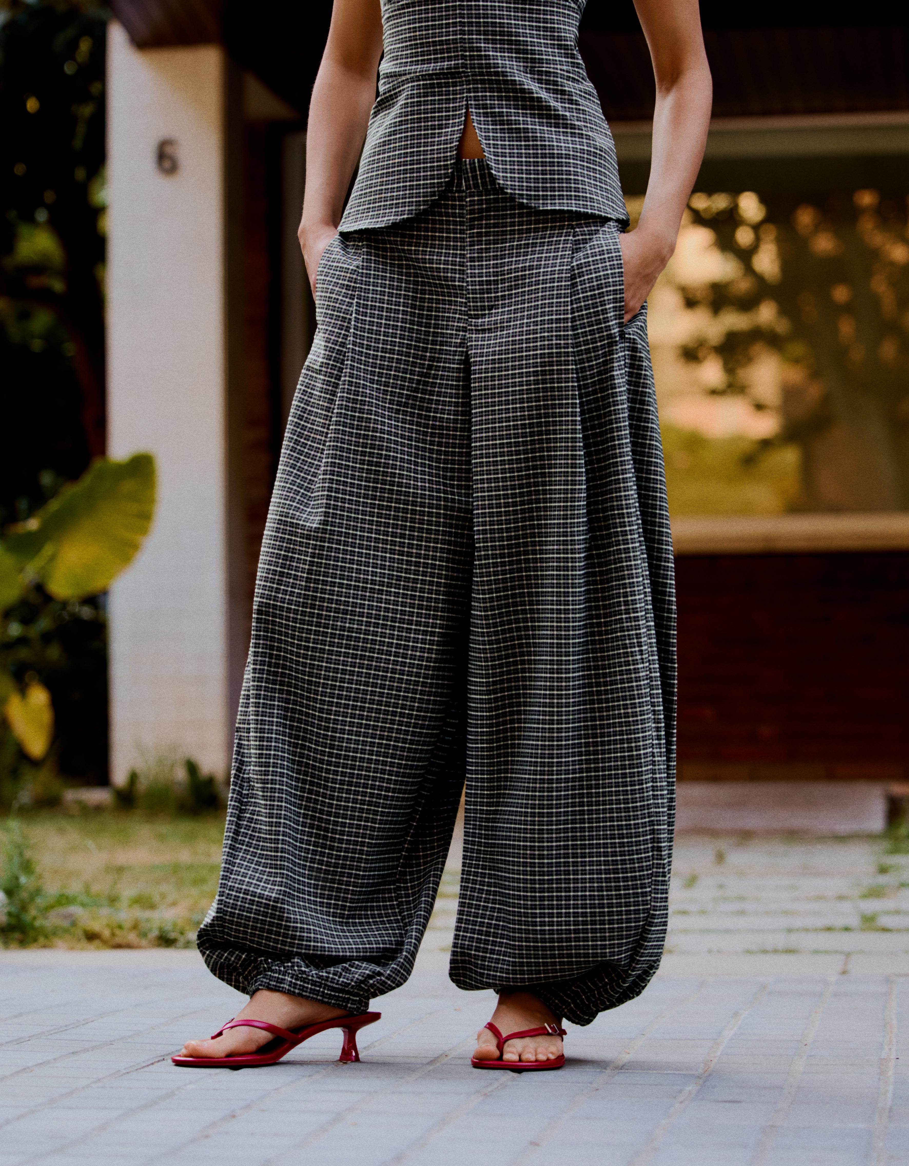 Checked bloomers — Dark grey