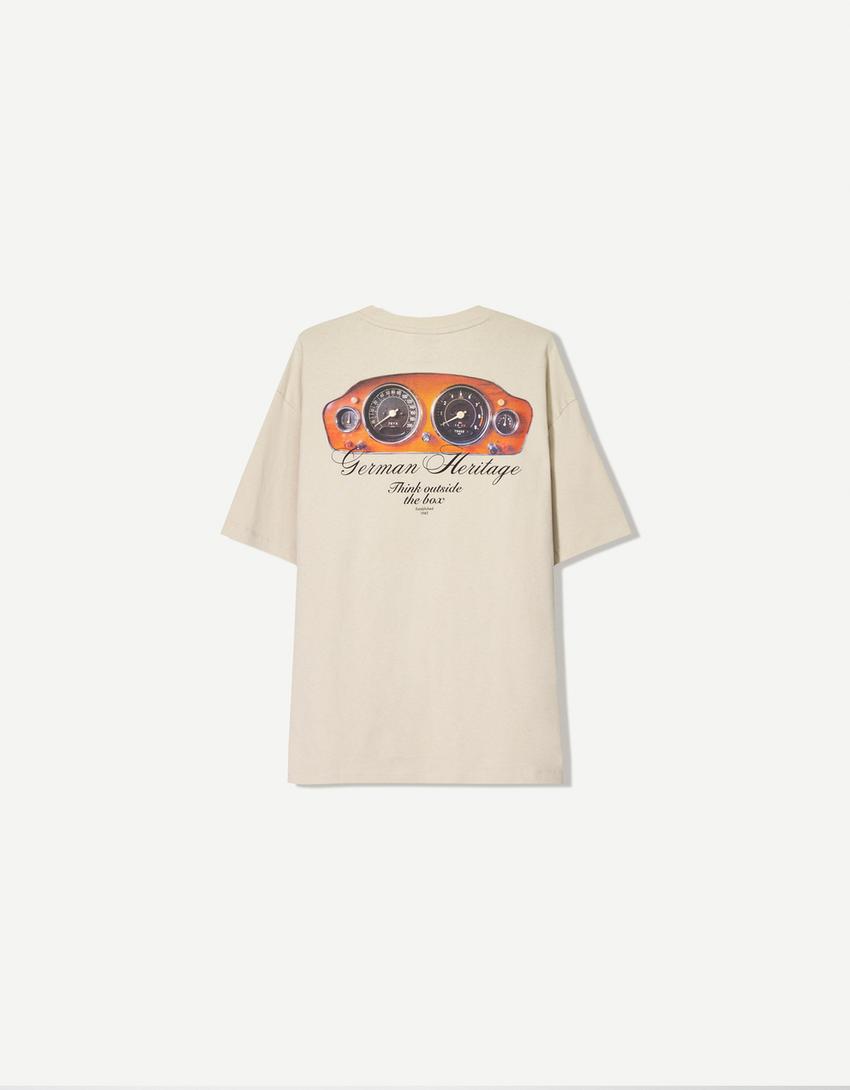 Volkswagen print short sleeve T-shirt-Camel-5