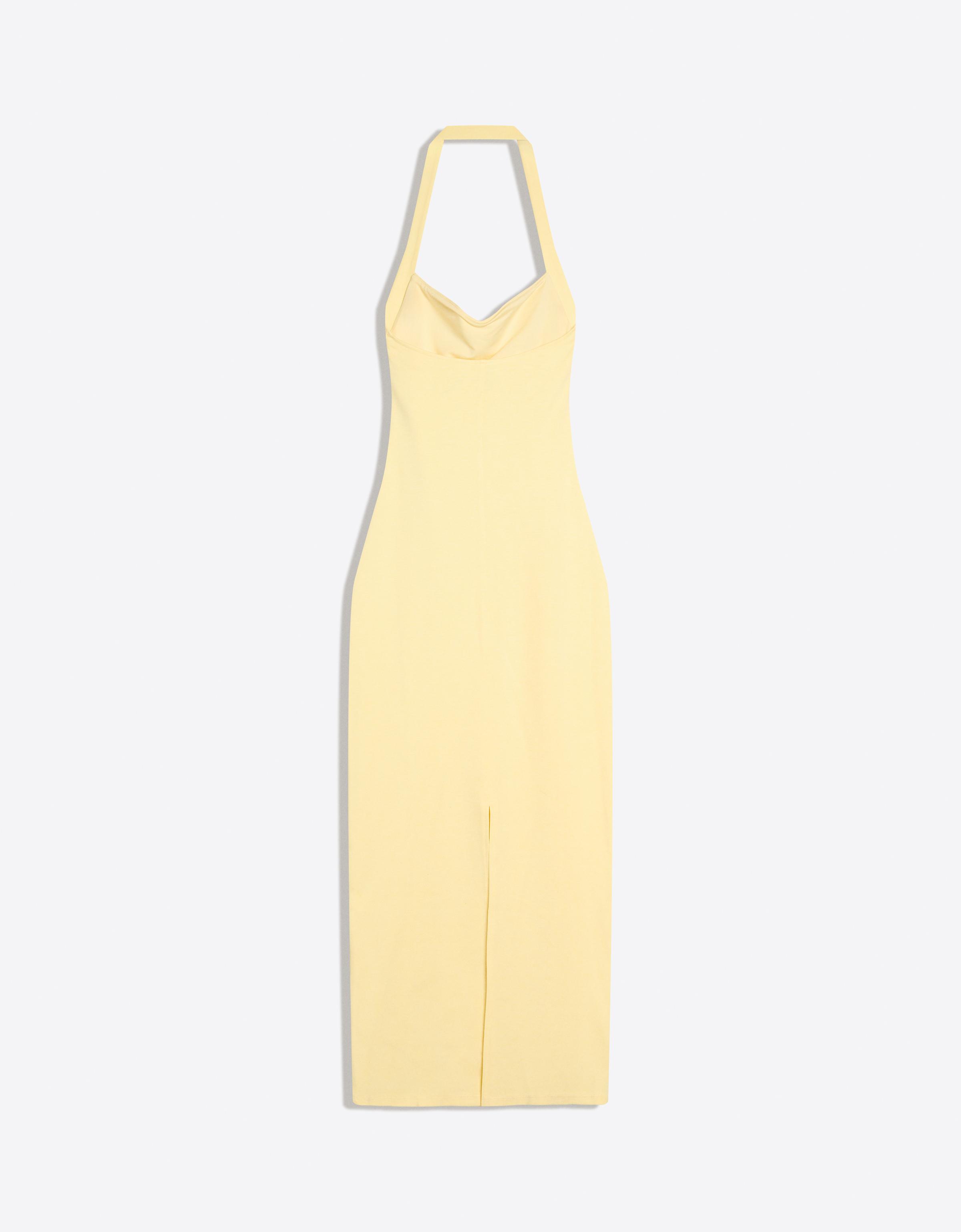 Halterneck midi dress — Yellow
