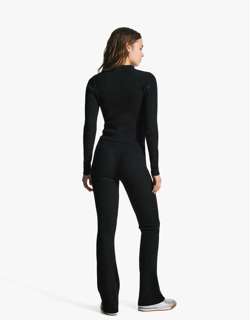 Chaqueta cremallera rib-Negro-2