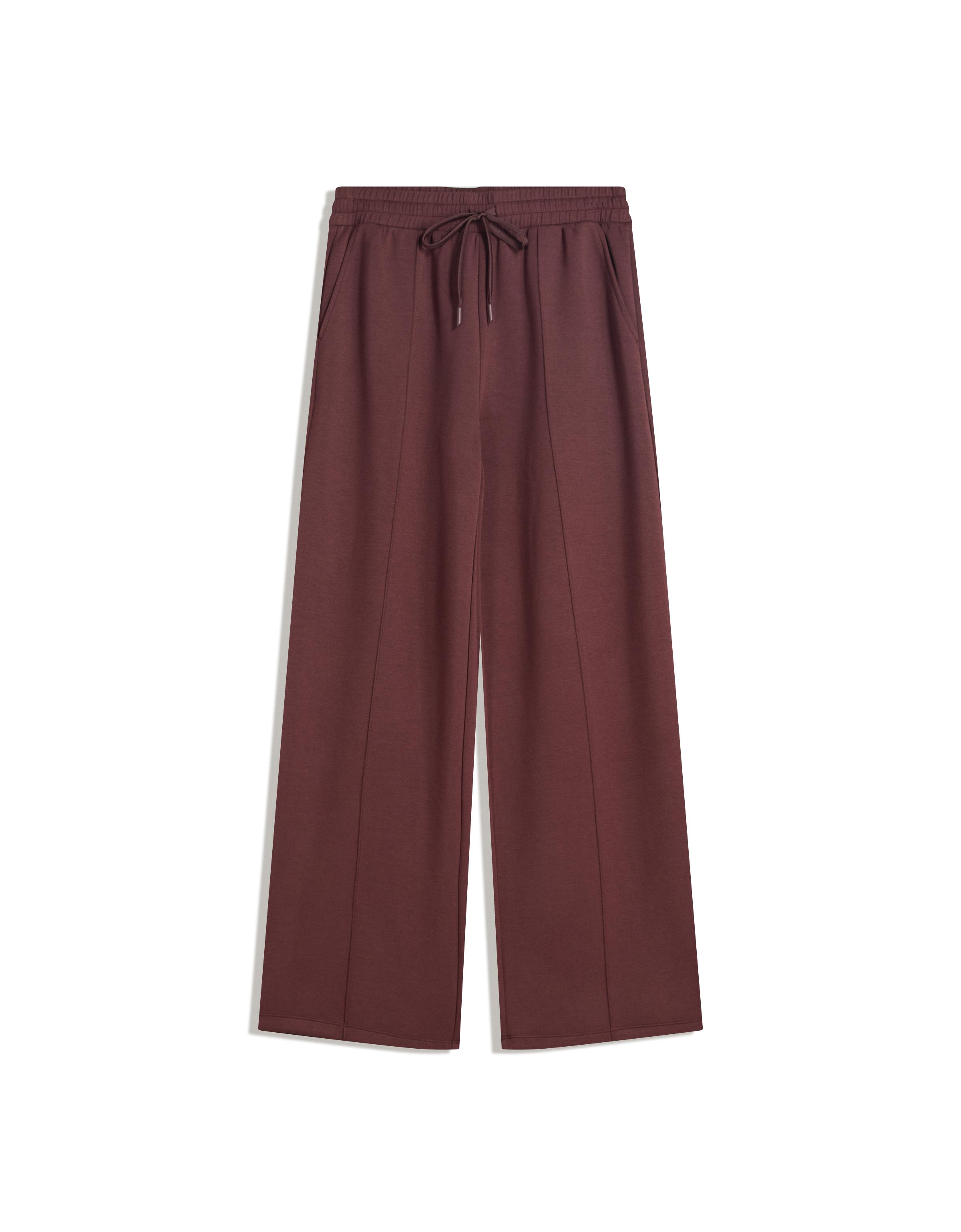 Wide-leg modal trousers — Burgundy