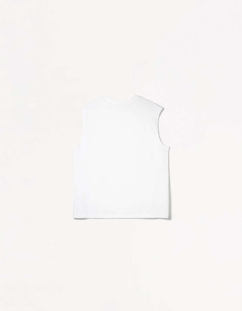 Sleeveless top-White-5