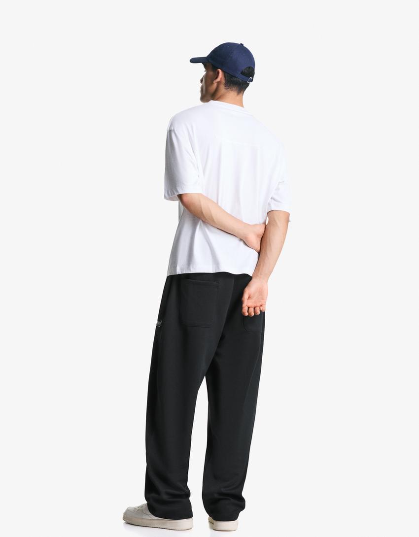 Calças supper baggy fit jogger fit-Preto-1