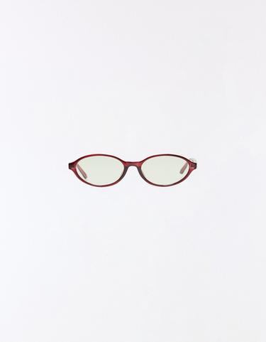 Oval blue light filtering glasses — Burgundy 3