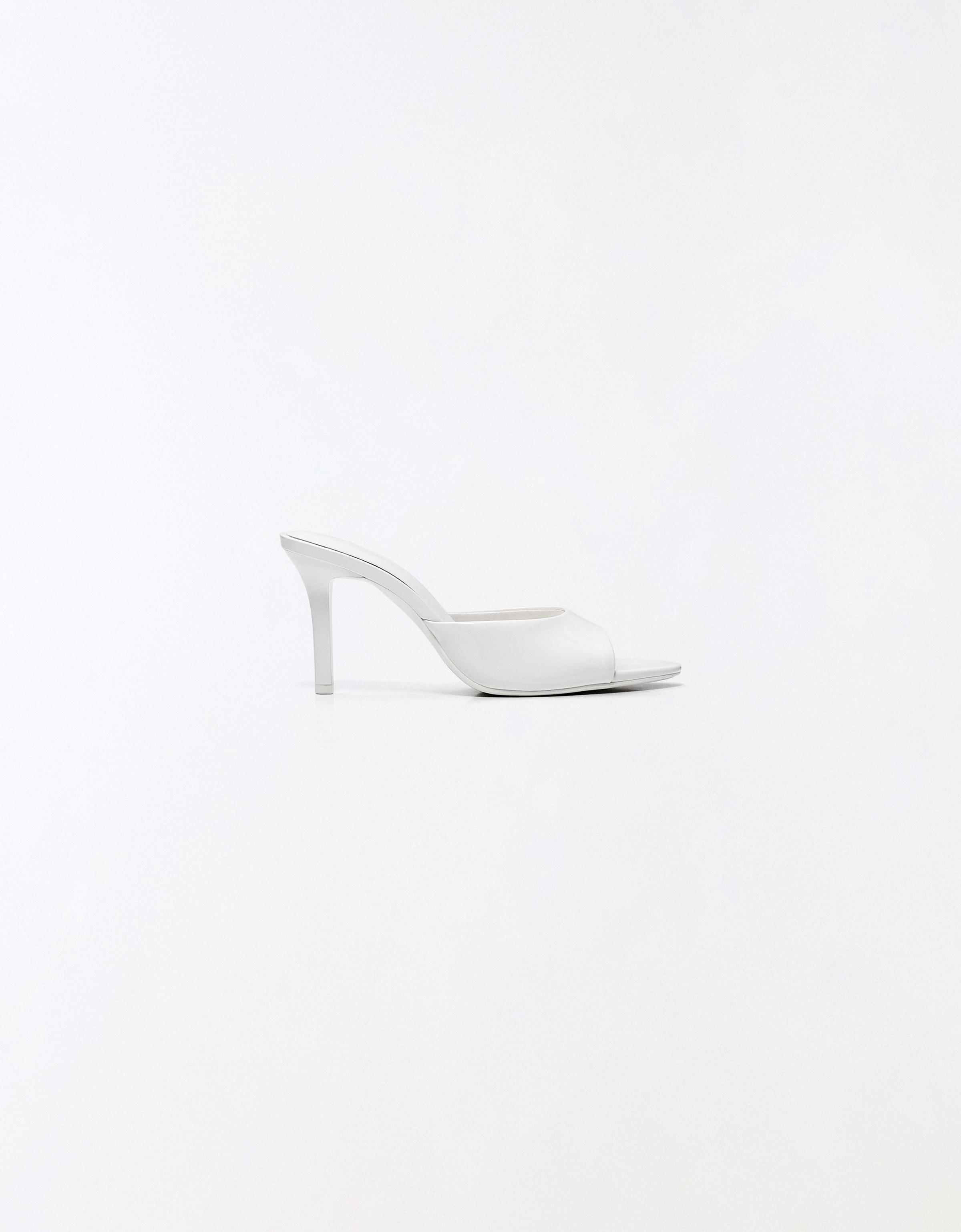 High-heel mules — WHITE