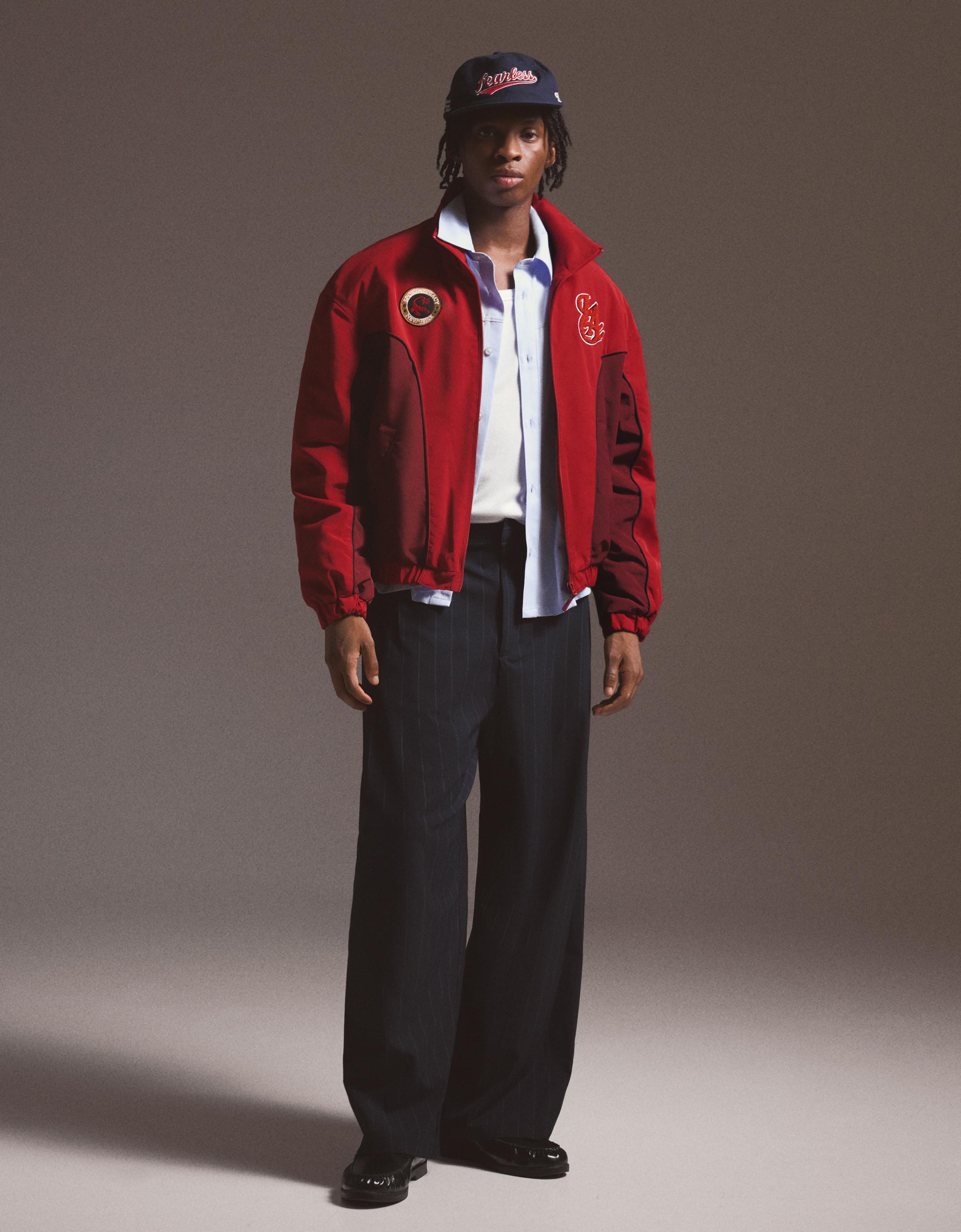 Printed zip-up jacket — Red