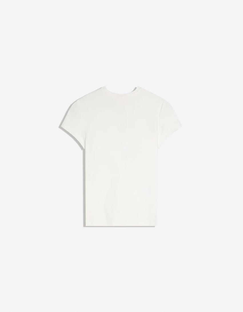 Fitted printed T-shirt-Off white
