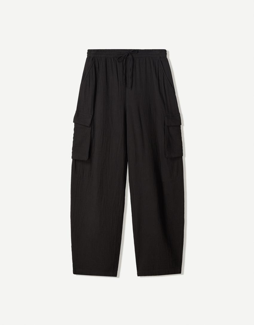 Pantalon cargo skate-Noir-3
