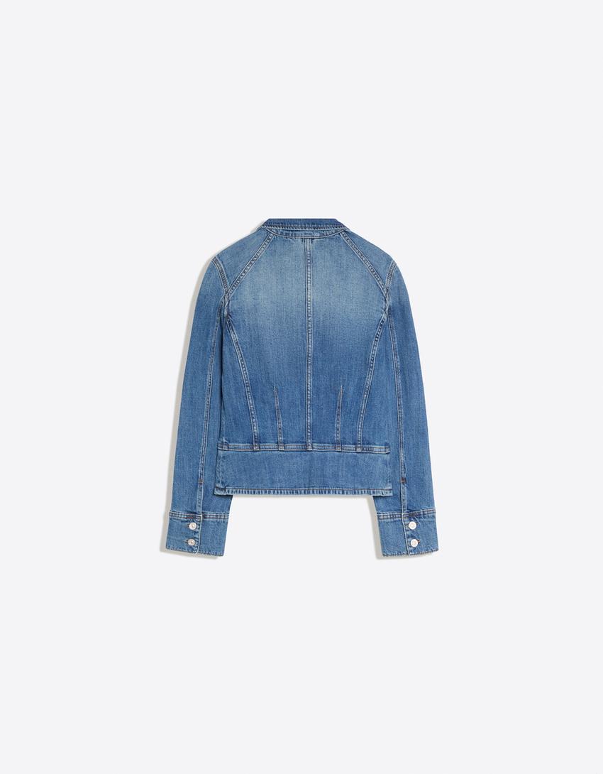 Cropped denim jacket-Light blue