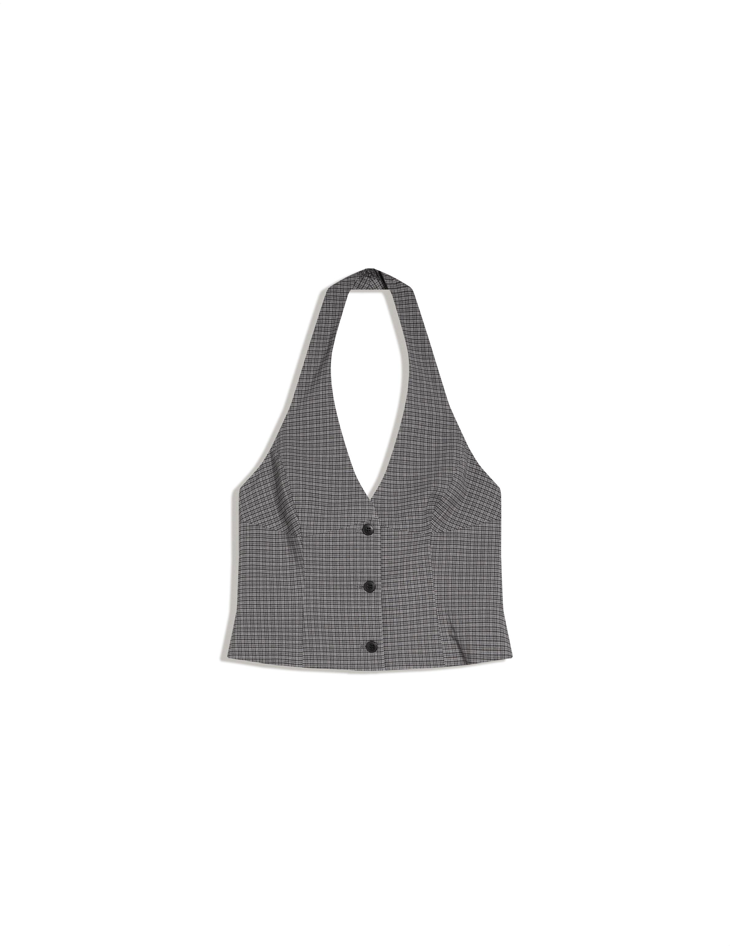 Kareli vücuda oturan halter yelek - Görsel 8