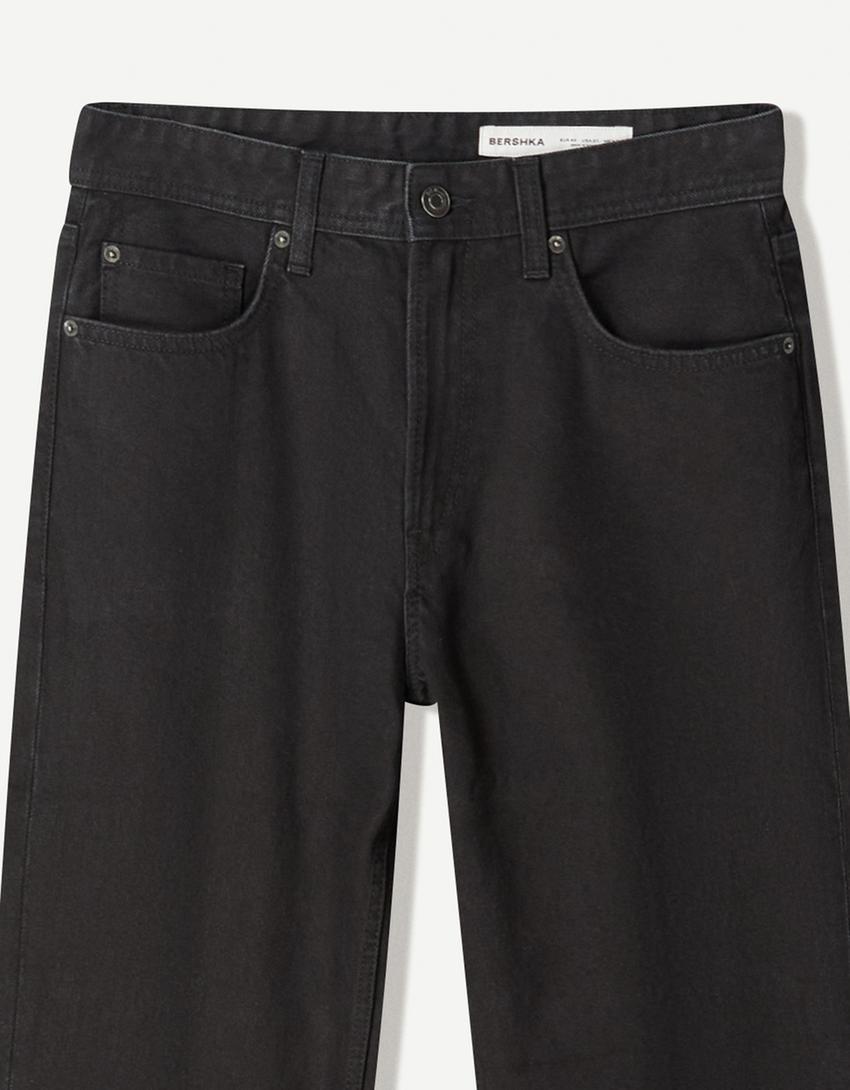 Straight fit jeans-Zwart