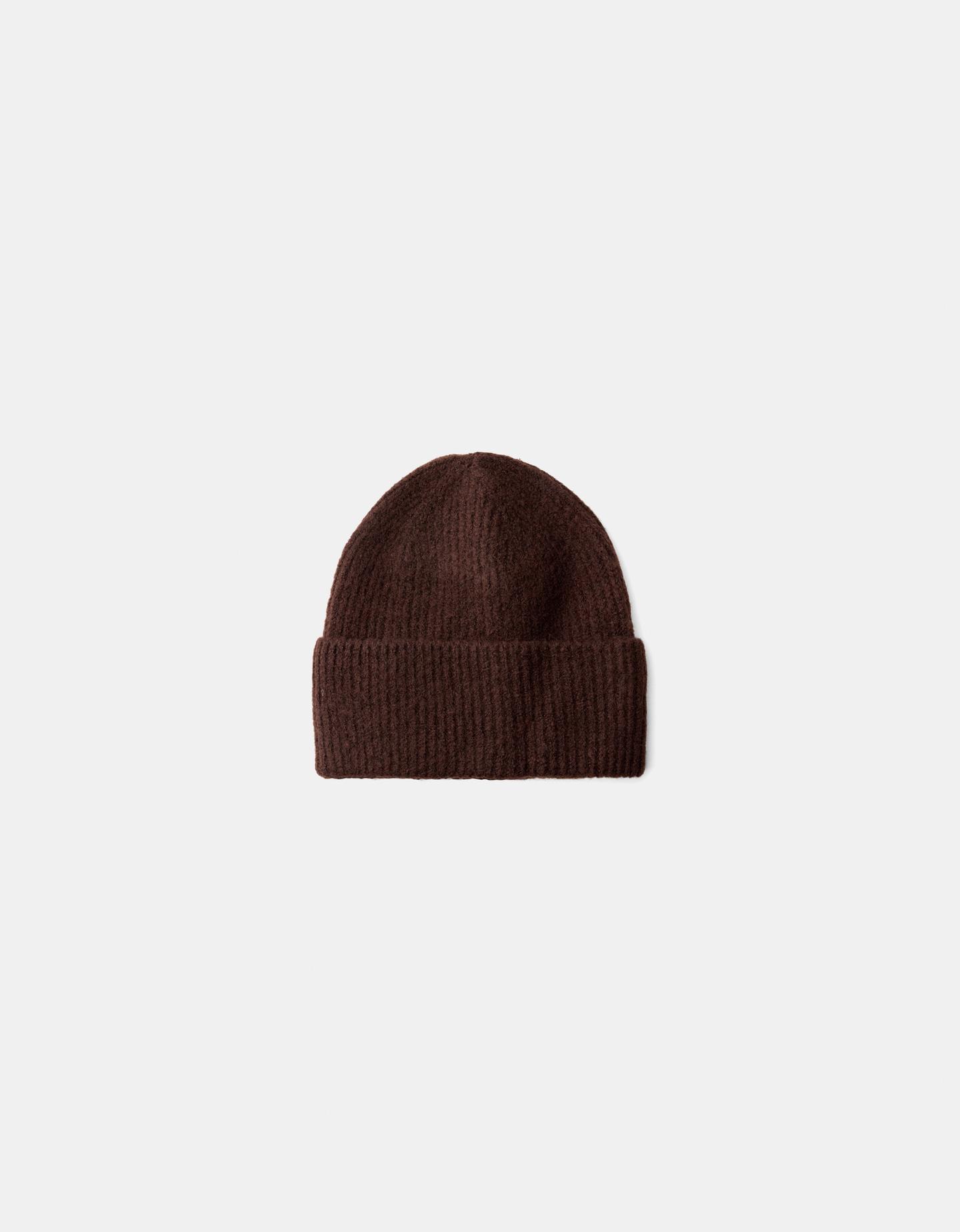 Bershka Gorro Rib Mujer Marrón