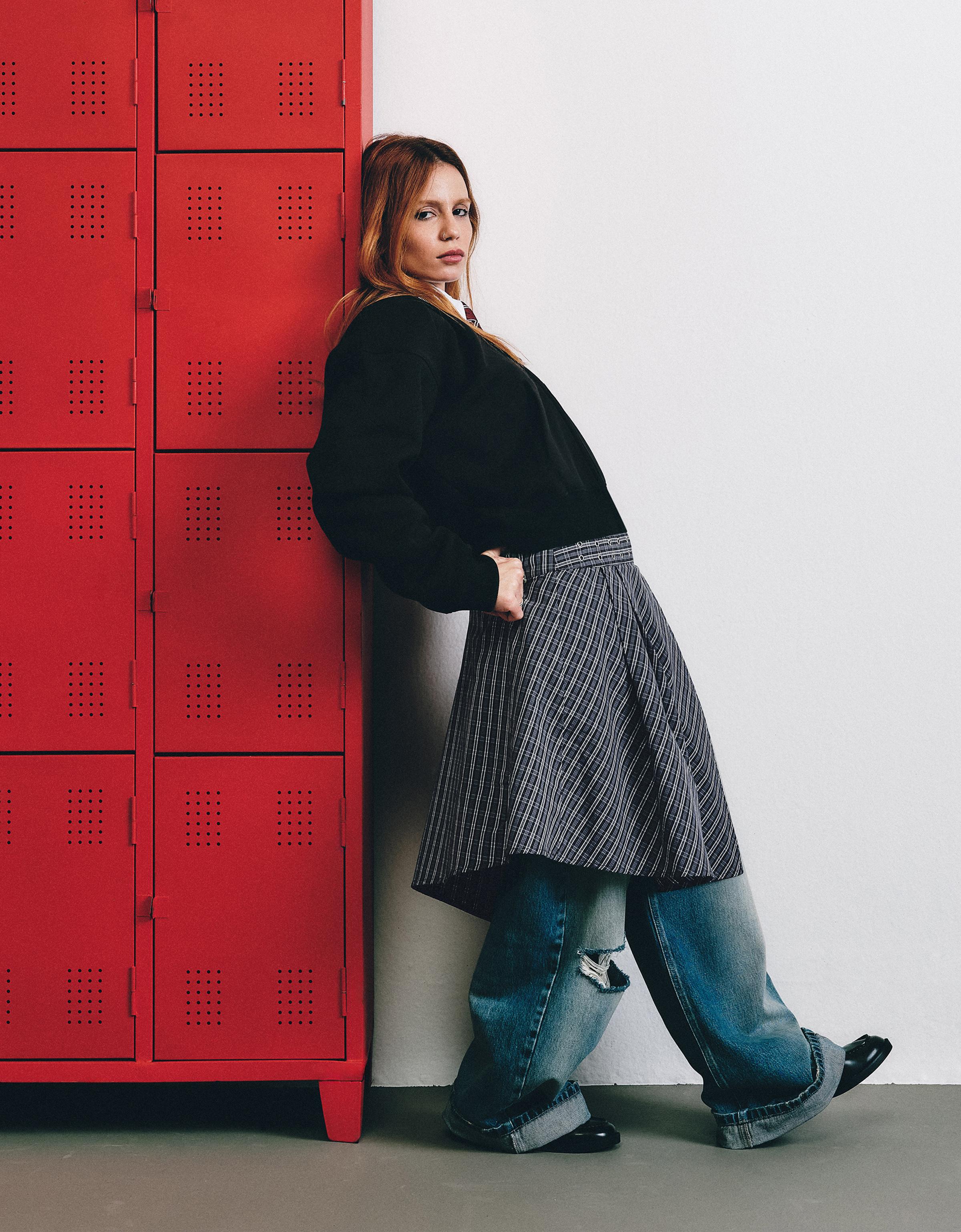 Check overskirt Carol Biazin Collection