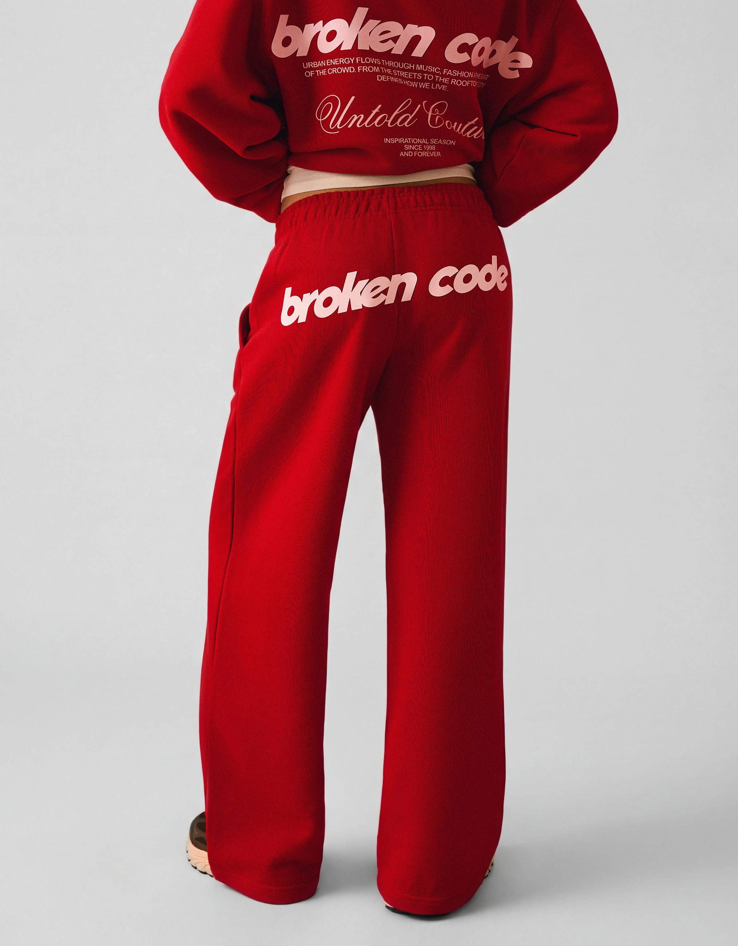 Baskılı geniş paça şardonlu eşofman altı - Görsel 128