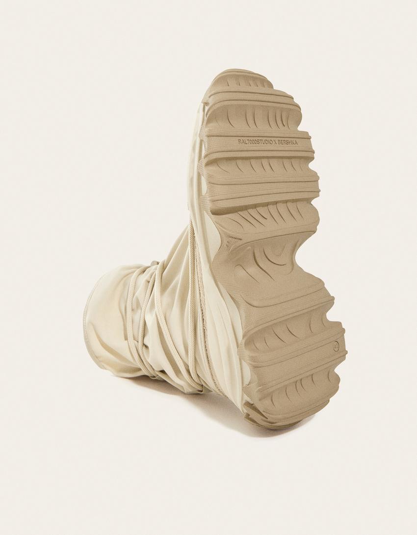 Bottines RAL7000STUDIO x Bershka à lacets-Sable-6