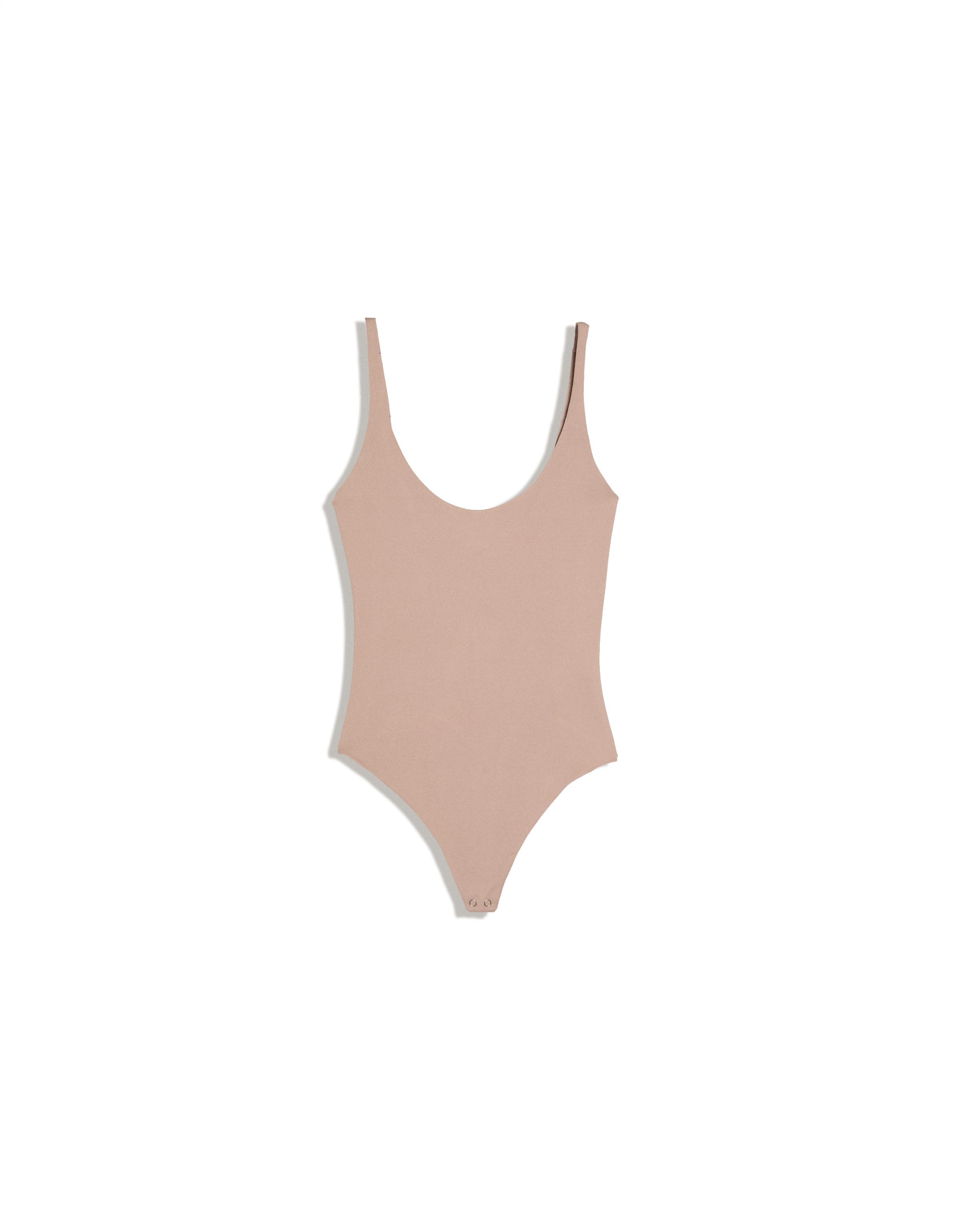 Round neck strappy bodysuit — Pink