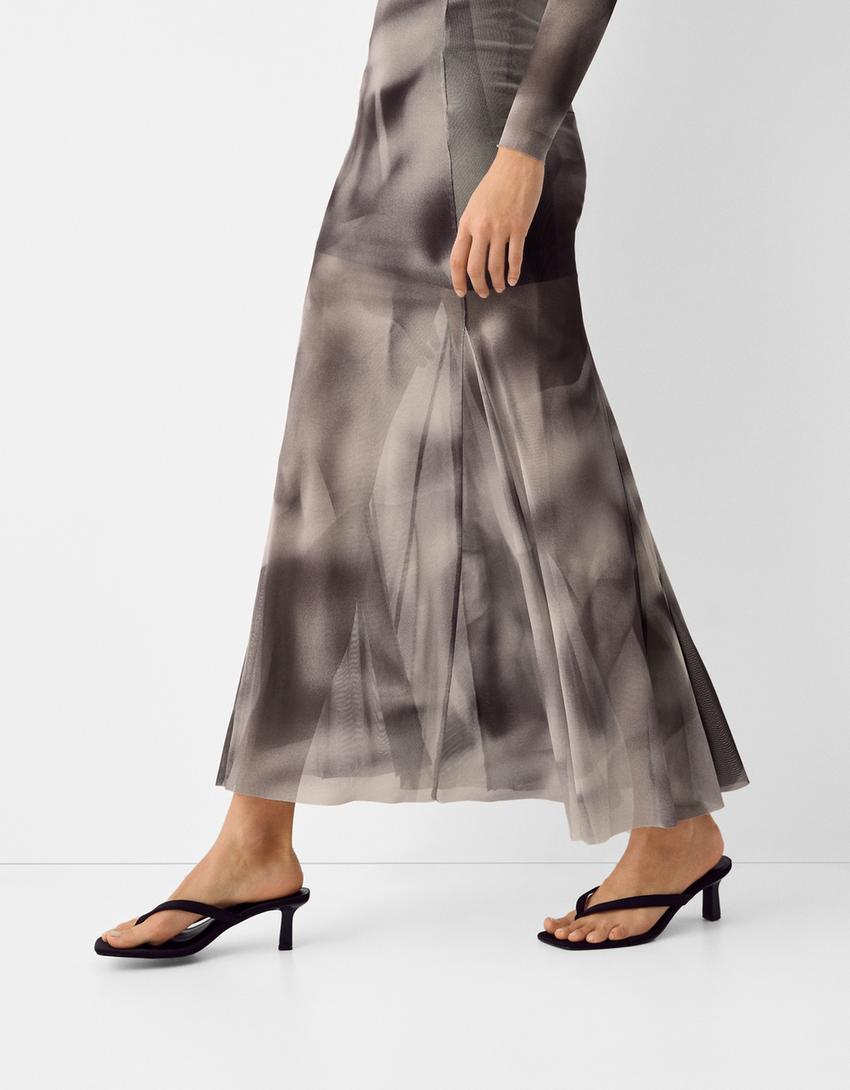 Vestido manga comprida máxi-Areia-6