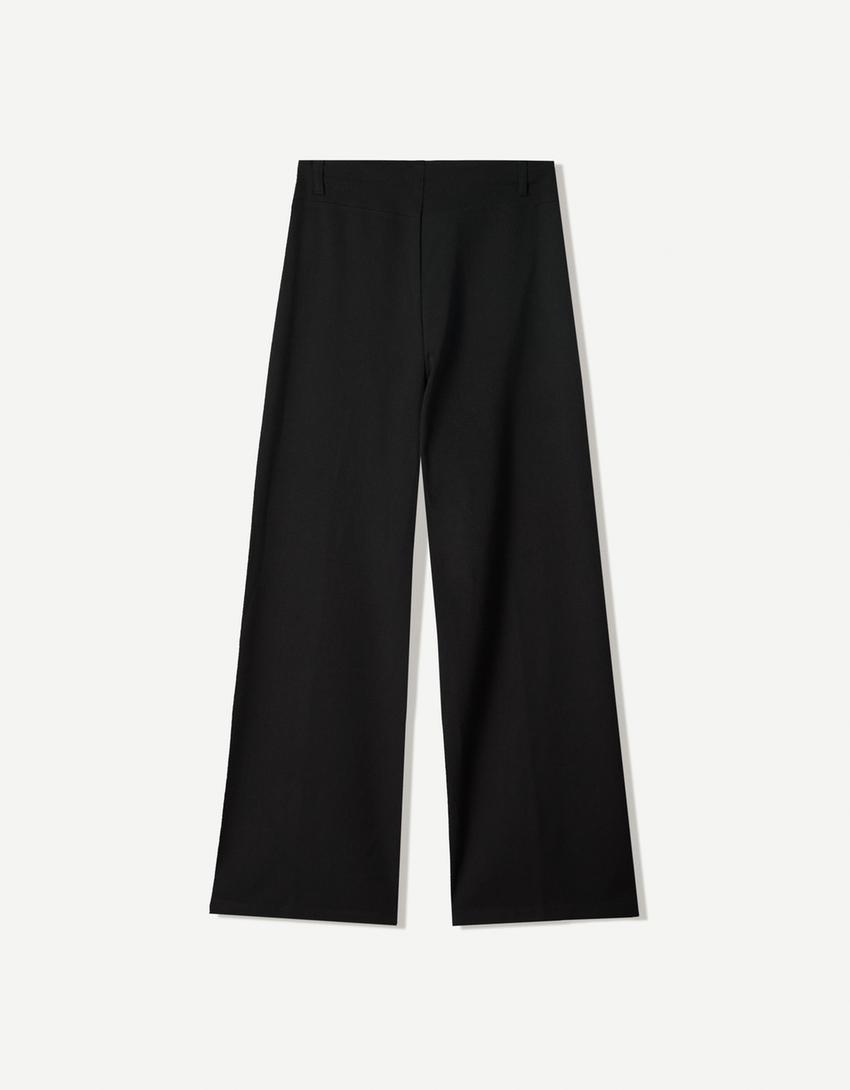 Spodnie wide leg-Czarny