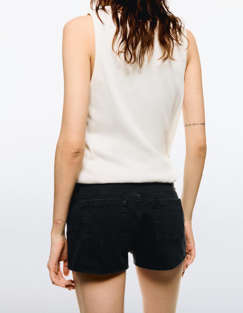 Rhinestone shorts-Black