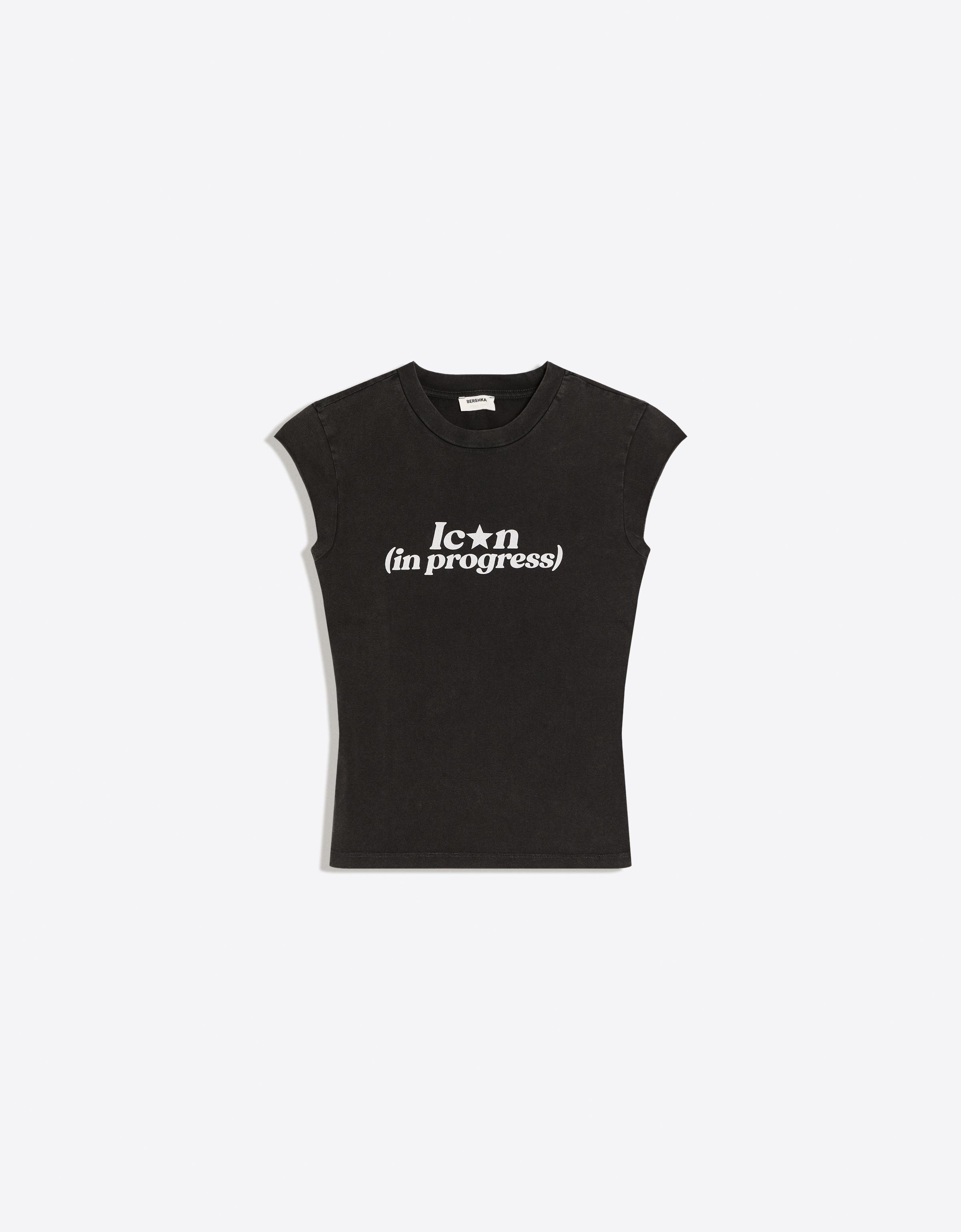 Regular fit print T-shirt — Dark grey