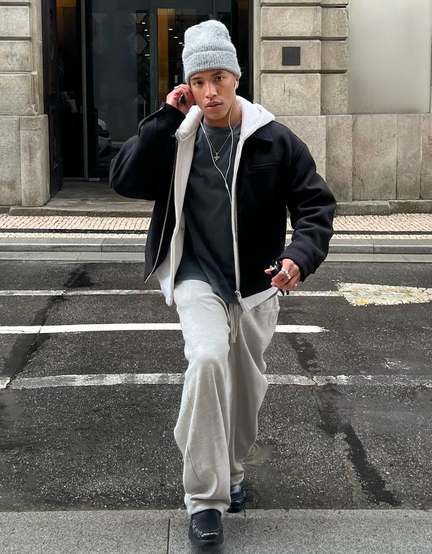 Pantaloni balloon fit-Grigio