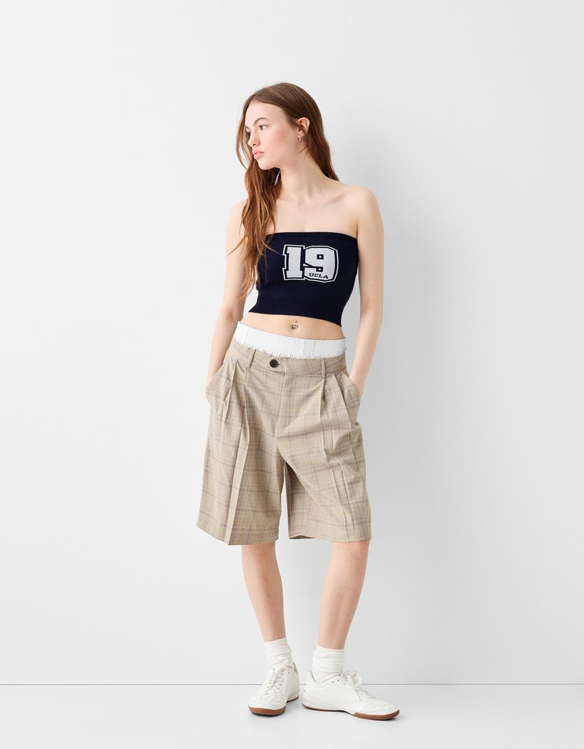 توب شريطي محاكة بطبعة UCLA-أزرق-3