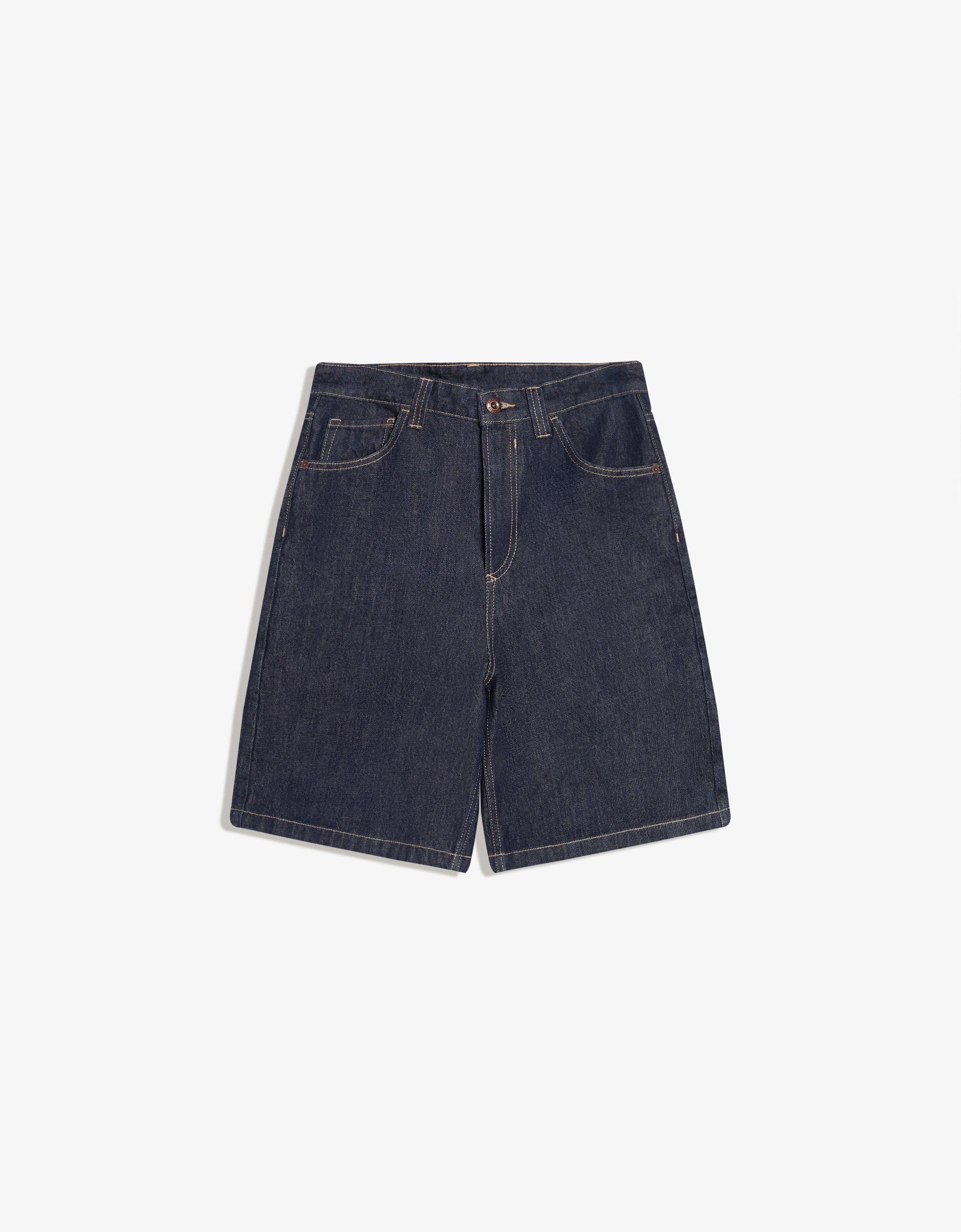 Bershka Baggy-Jeansshorts Damen 32 Marinenblau