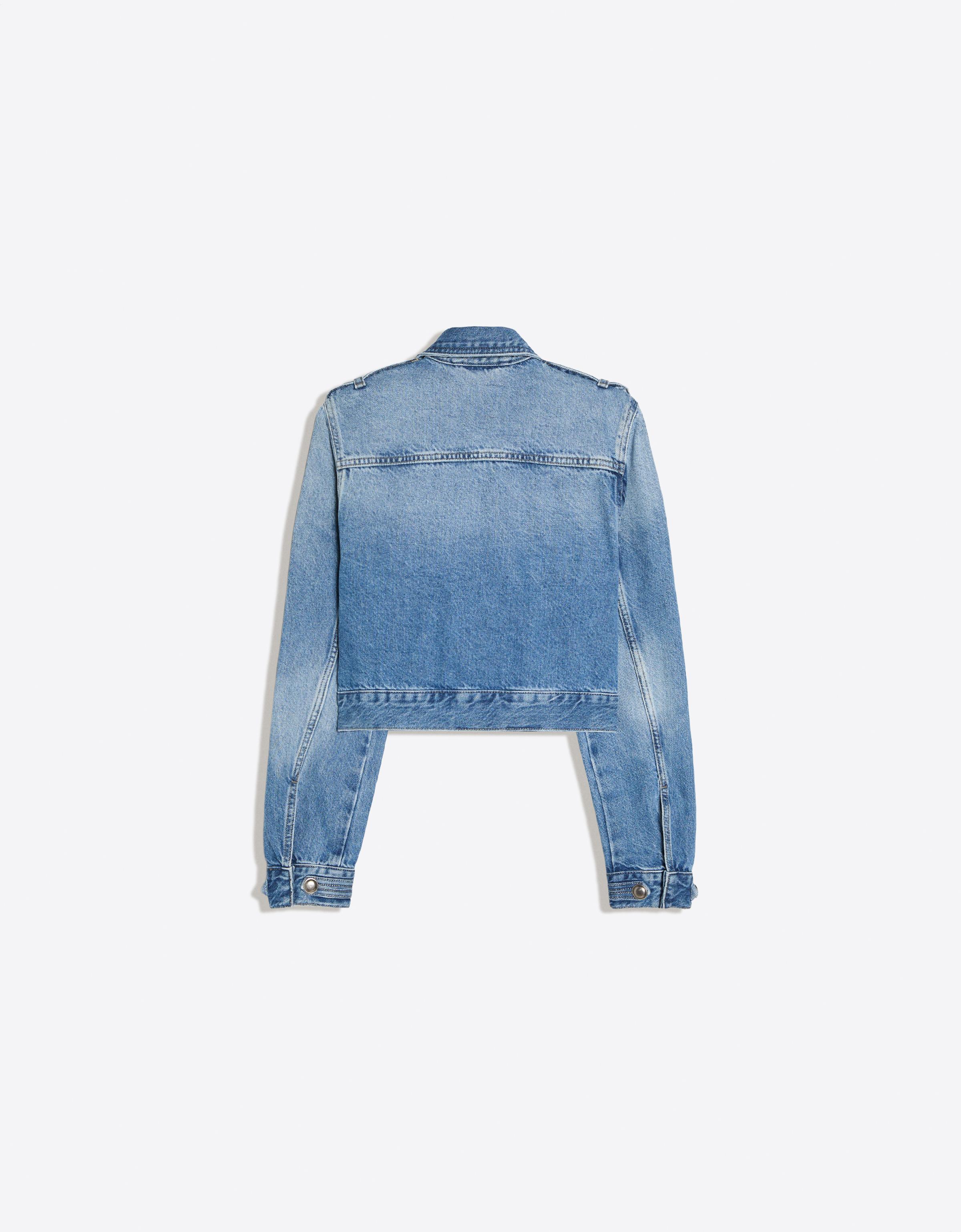 Cropped denim jacket — Light blue