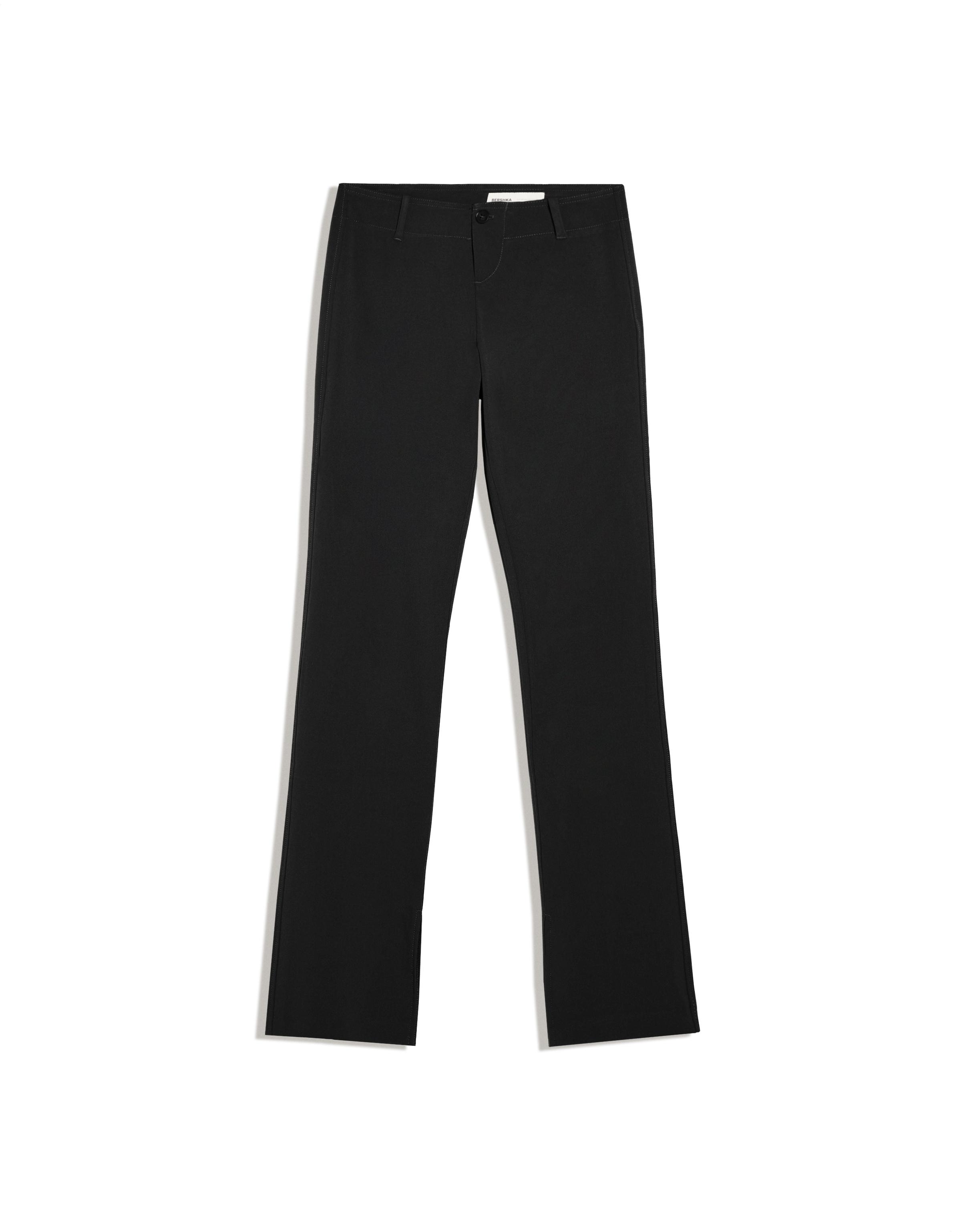 Slim fit low-rise trousers — Black