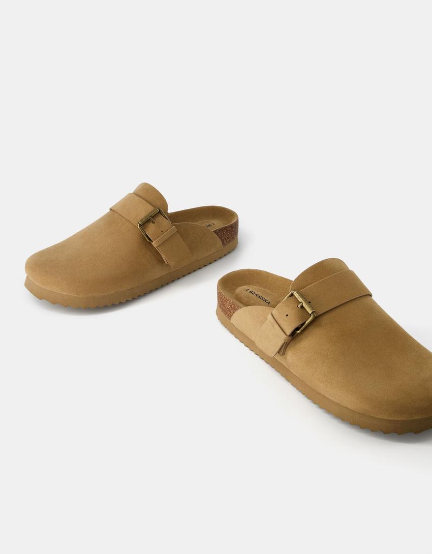 Men's clogs with buckle detail-TAUPE-6