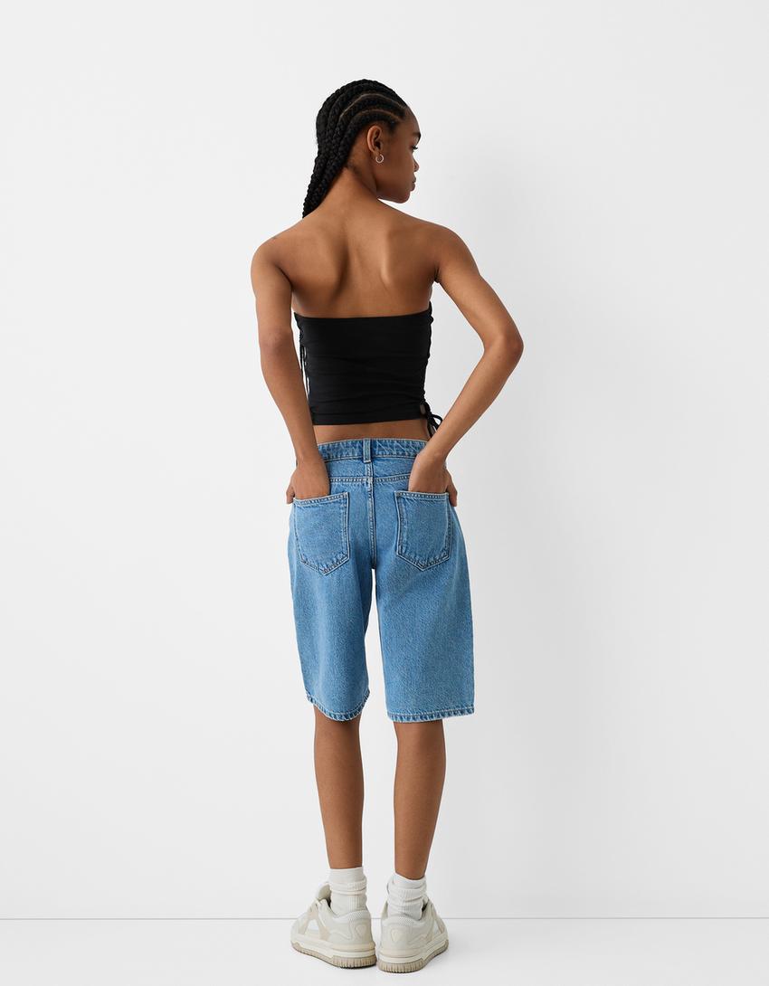 Printed bandeau top-Black-1