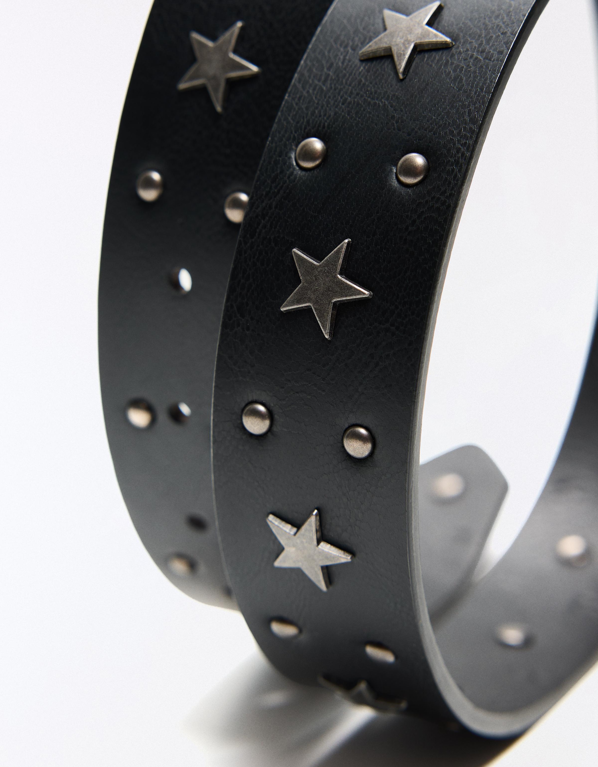 Star stud belt — Black
