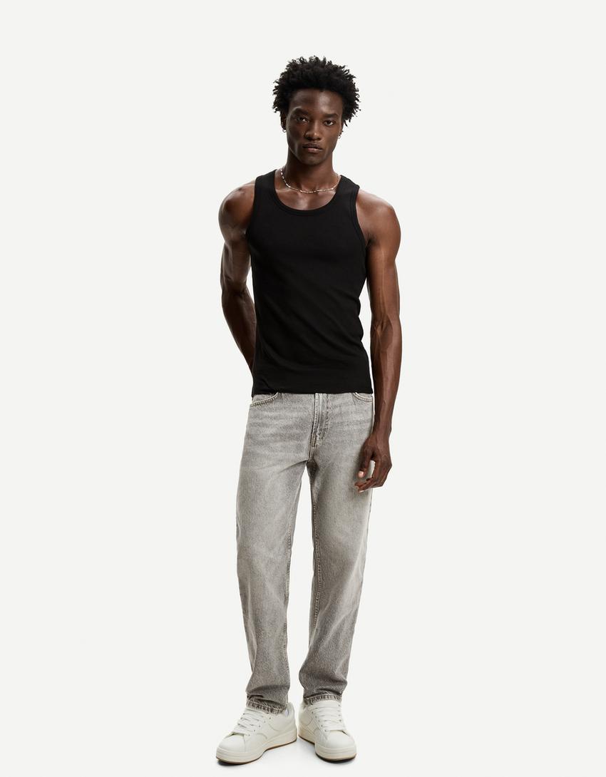 Straight fit jeans-Dark grey-0