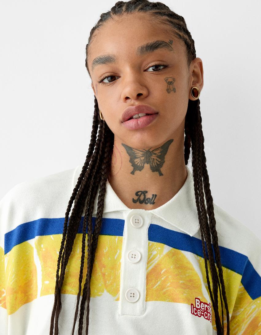 T-shirt polo BERSSSHKA X SSSTUFFF imprimé-Vert-1