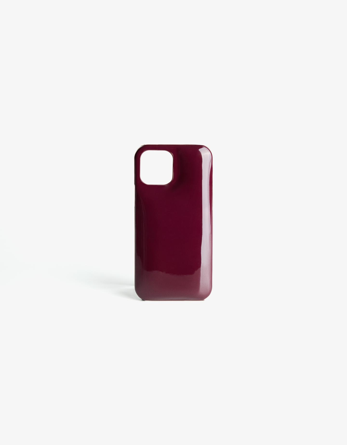 Bershka pikowane etui na telefon bordowy