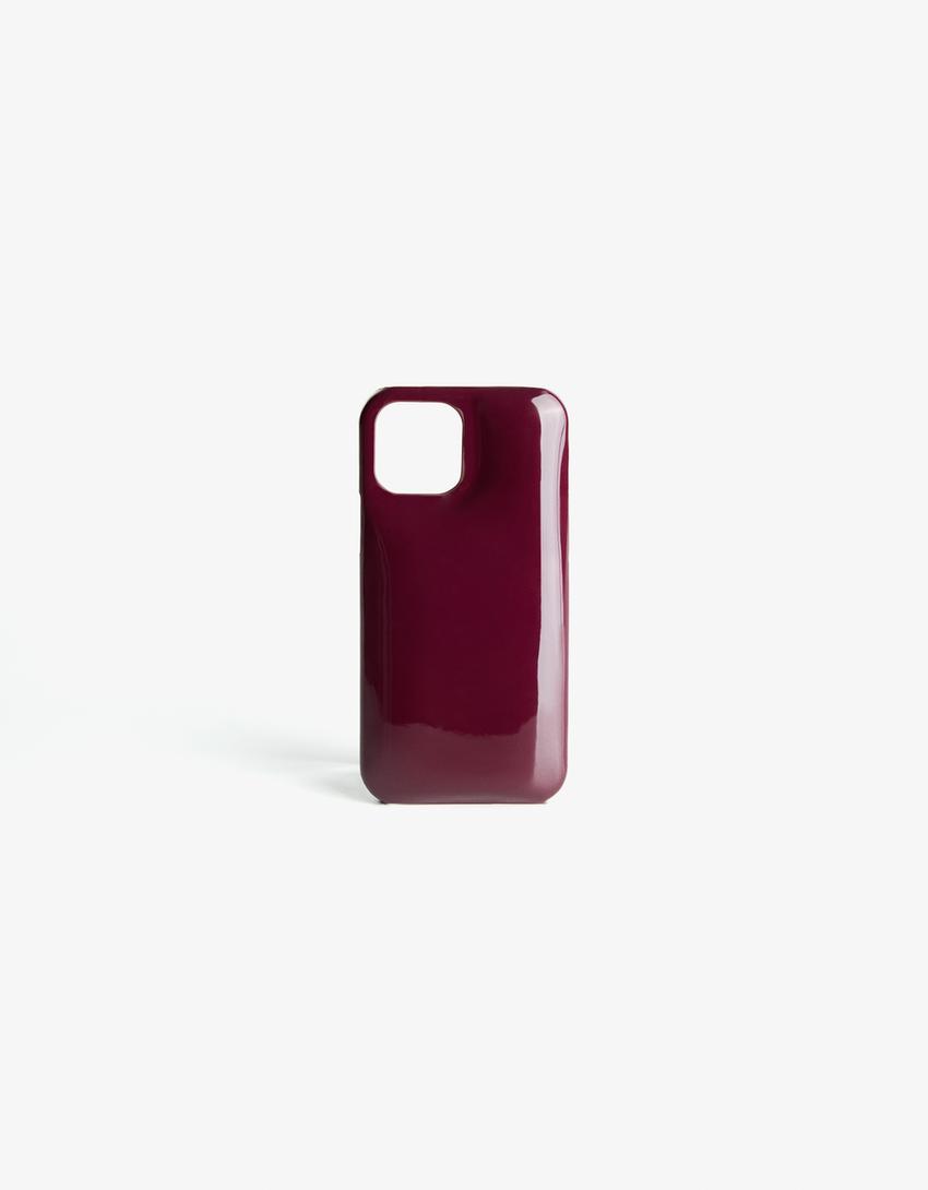 Pochette téléphone matelassée-Bordeaux