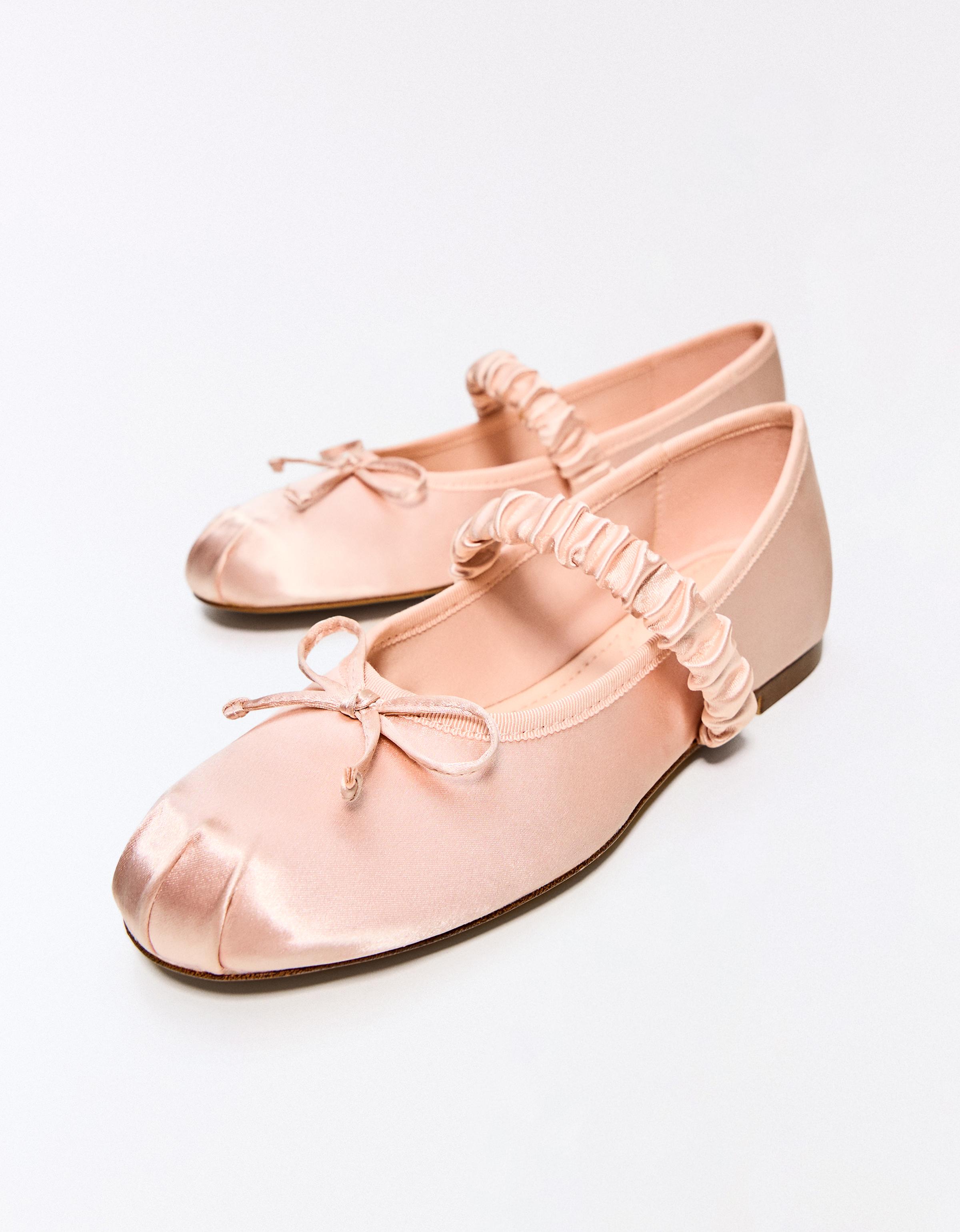 Sateen ballet flats — PINK