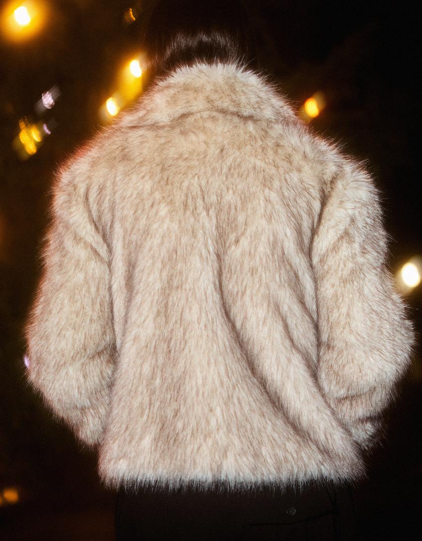 Cazadora efecto pelo-Crudo