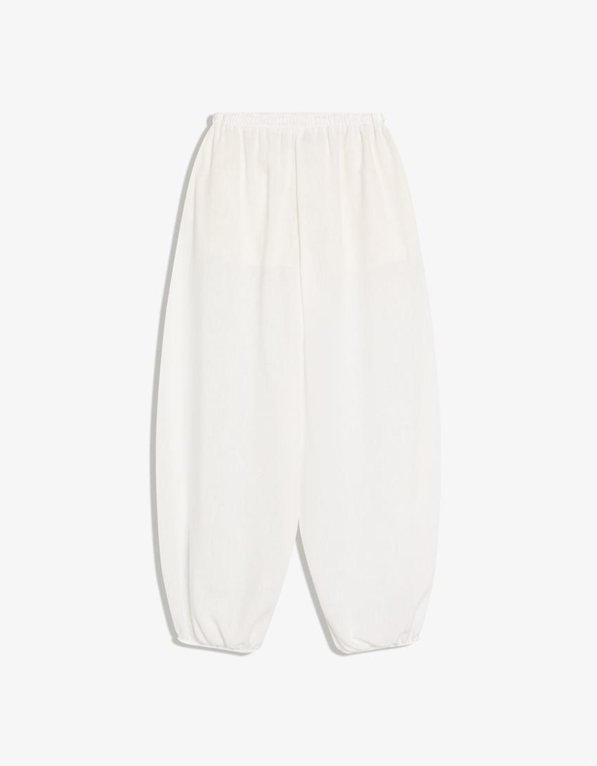 Rustic sarouel trousers-Off white